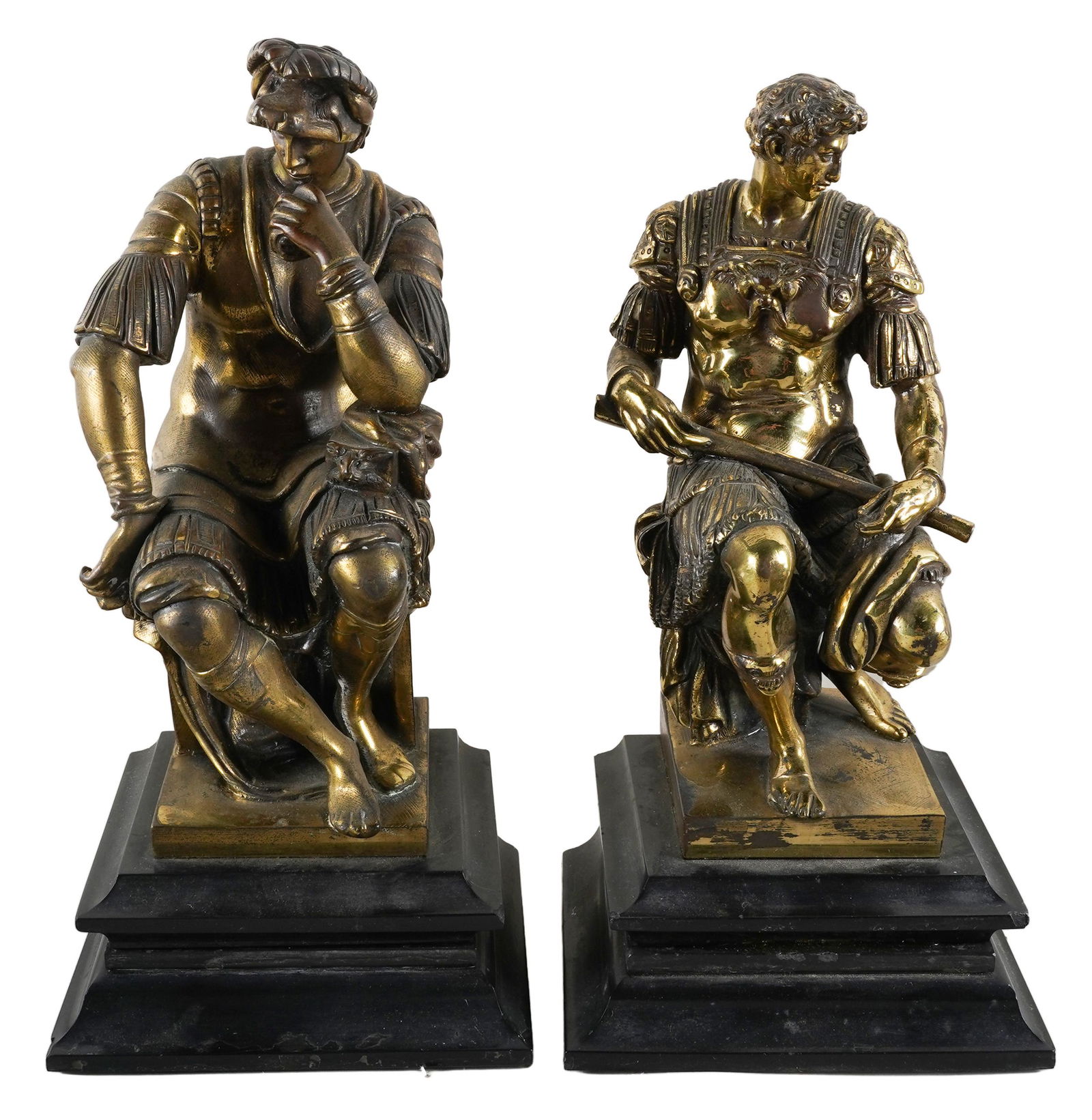 PAIR OF GILT BRONZE FIGURAL BOOKENDS (1 of 7)
