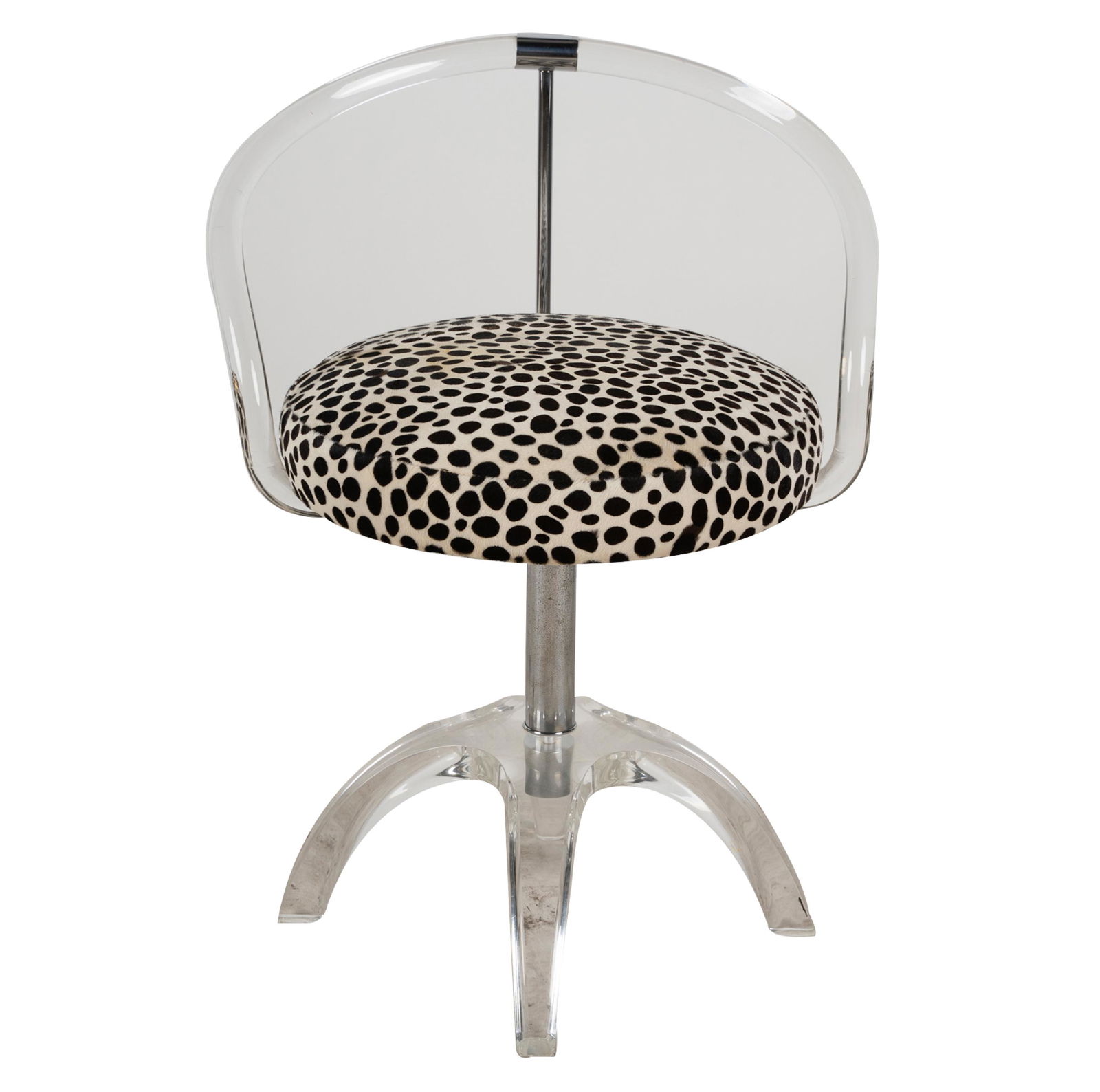 ACRYLIC & CHROMED METAL VANITY STOOL (1 of 6)