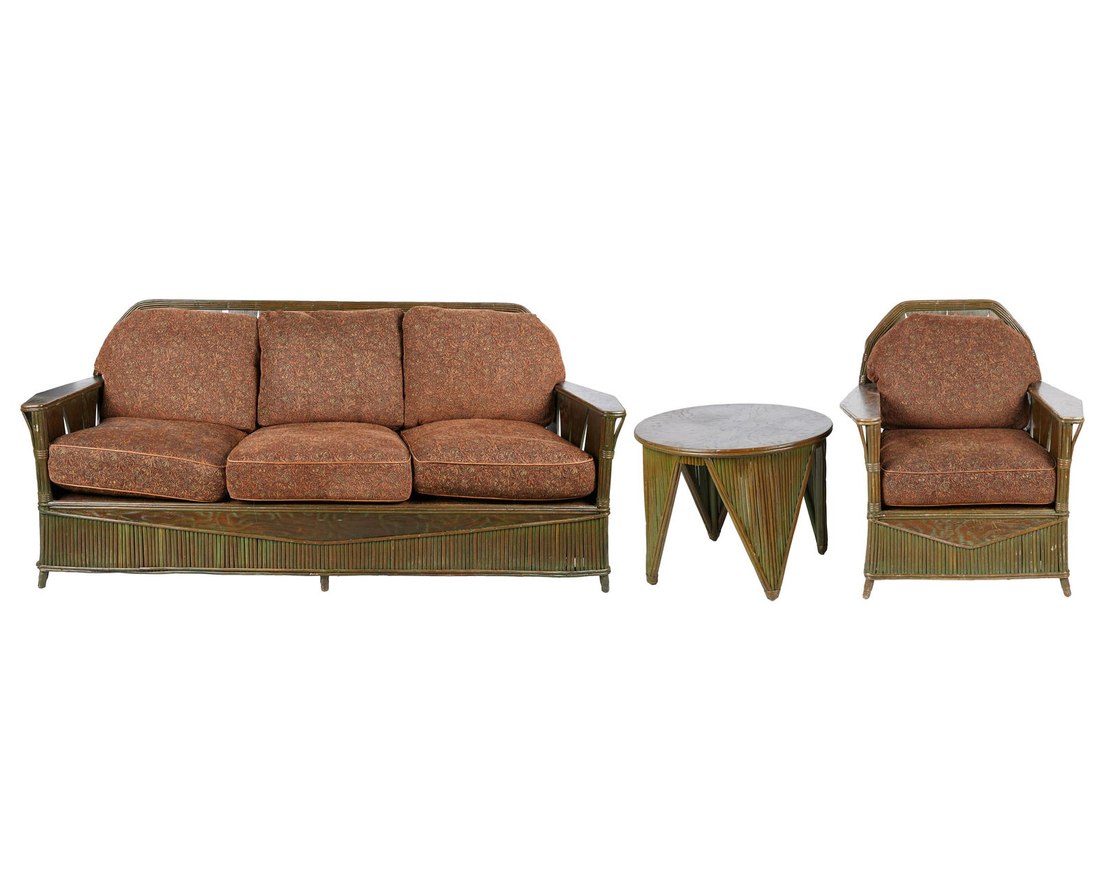 MONTEREY STYLE PAINTED OAK & RATTAN SUITE (1 of 18)