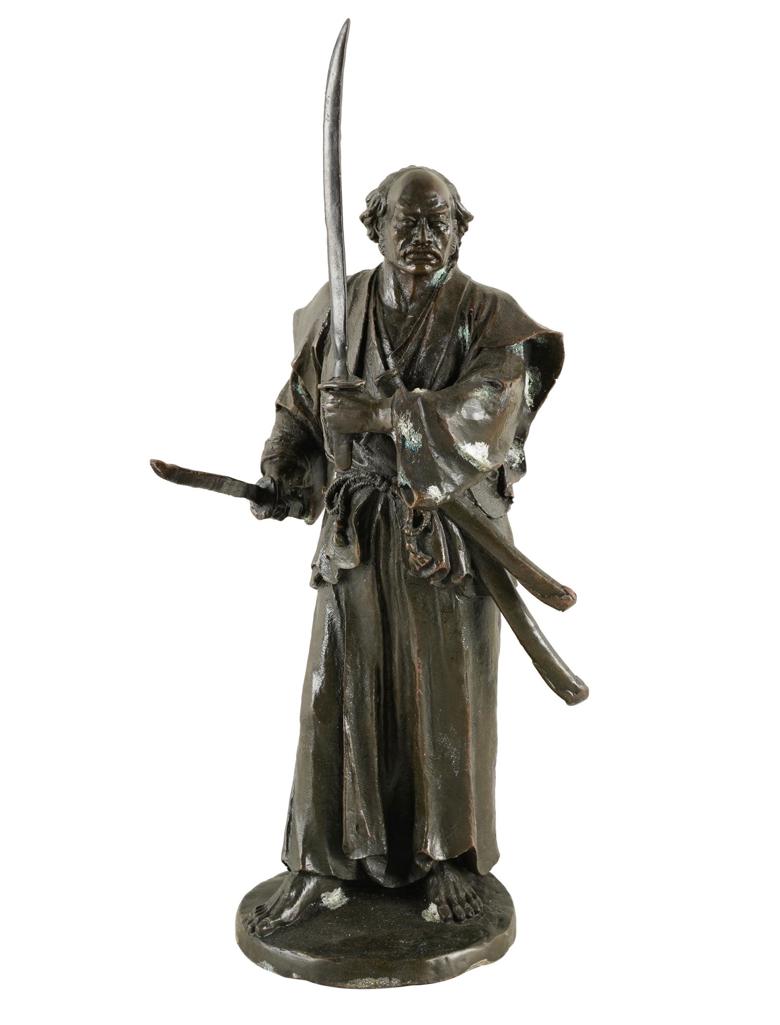 JAPANESE BRONZE SAMURAI FIGURE (1 of 8)