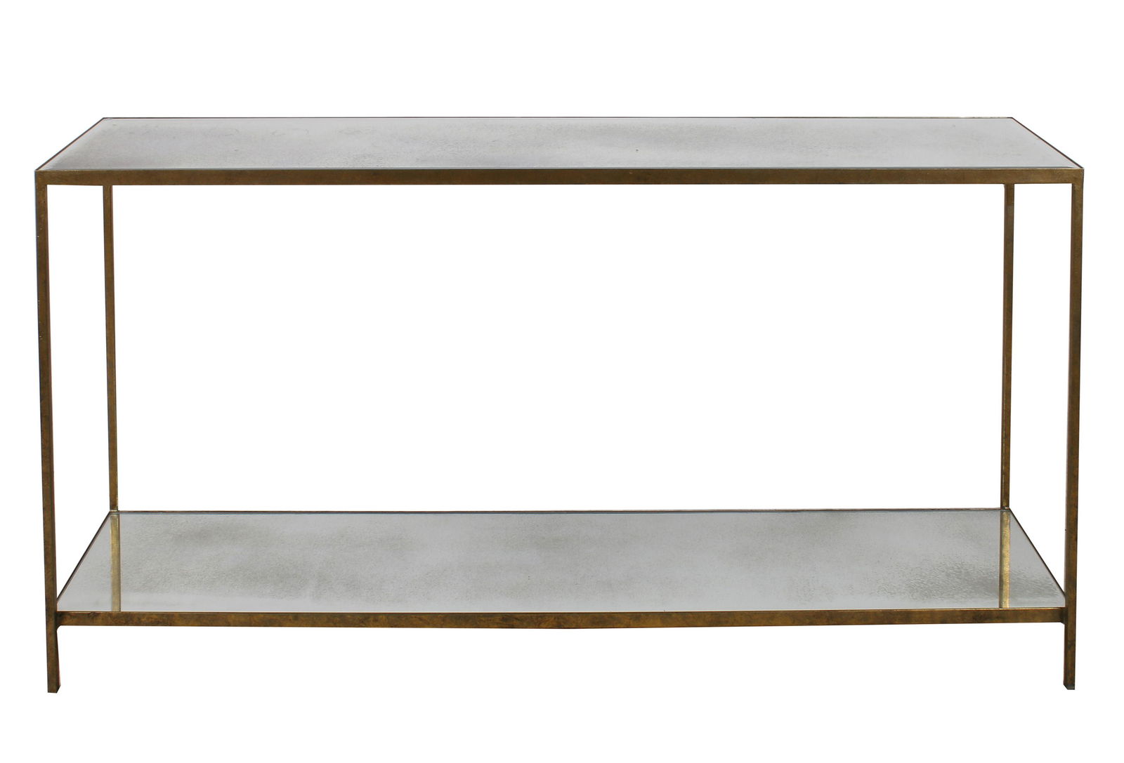 MODERN GLASS & METAL TIERED SOFA TABLE (1 of 7)