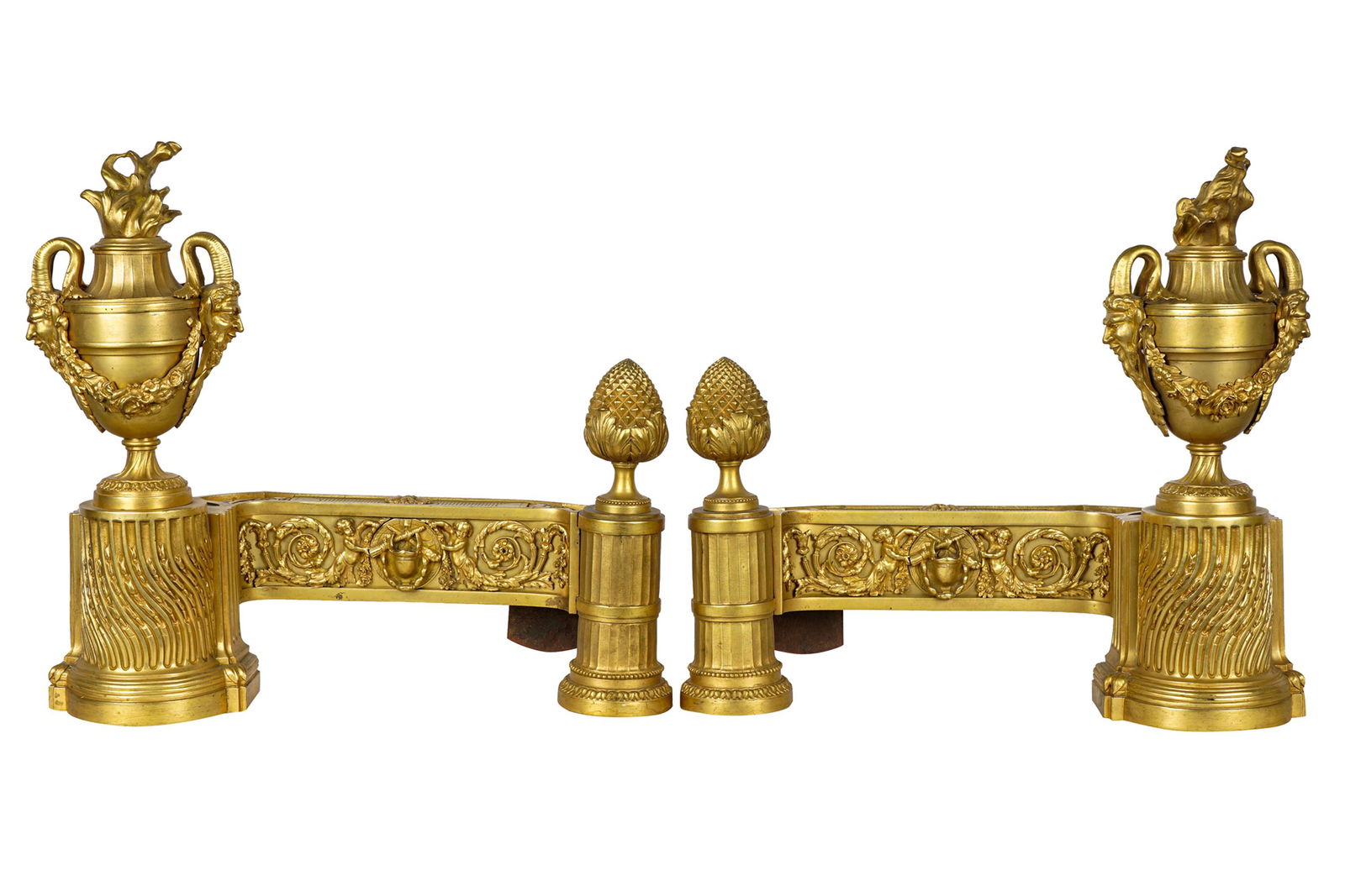 PAIR OF NEOCLASSIC GILT METAL CHENETS (1 of 12)