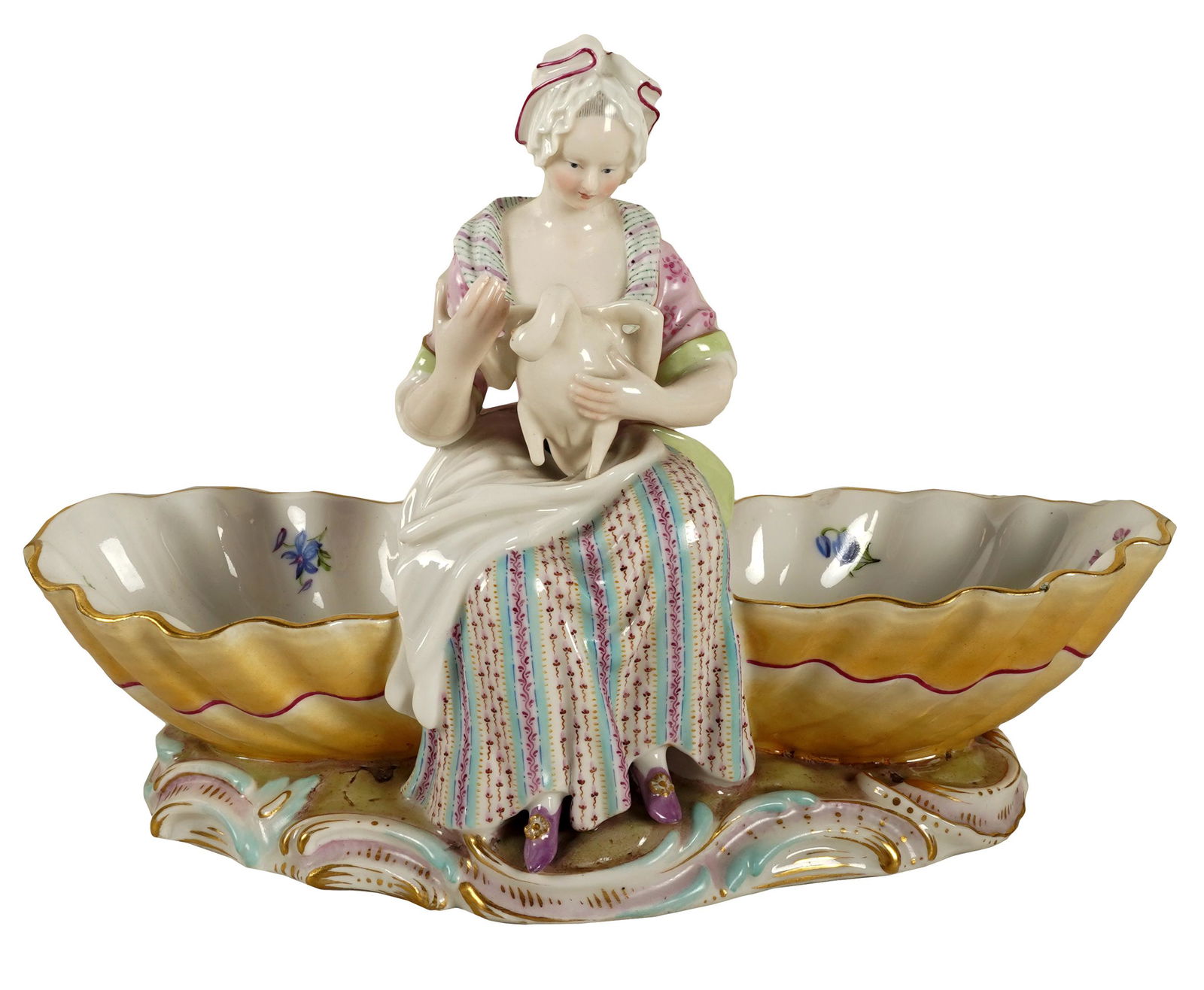 MEISSEN PORCELAIN FIGURAL DISH (1 of 10)