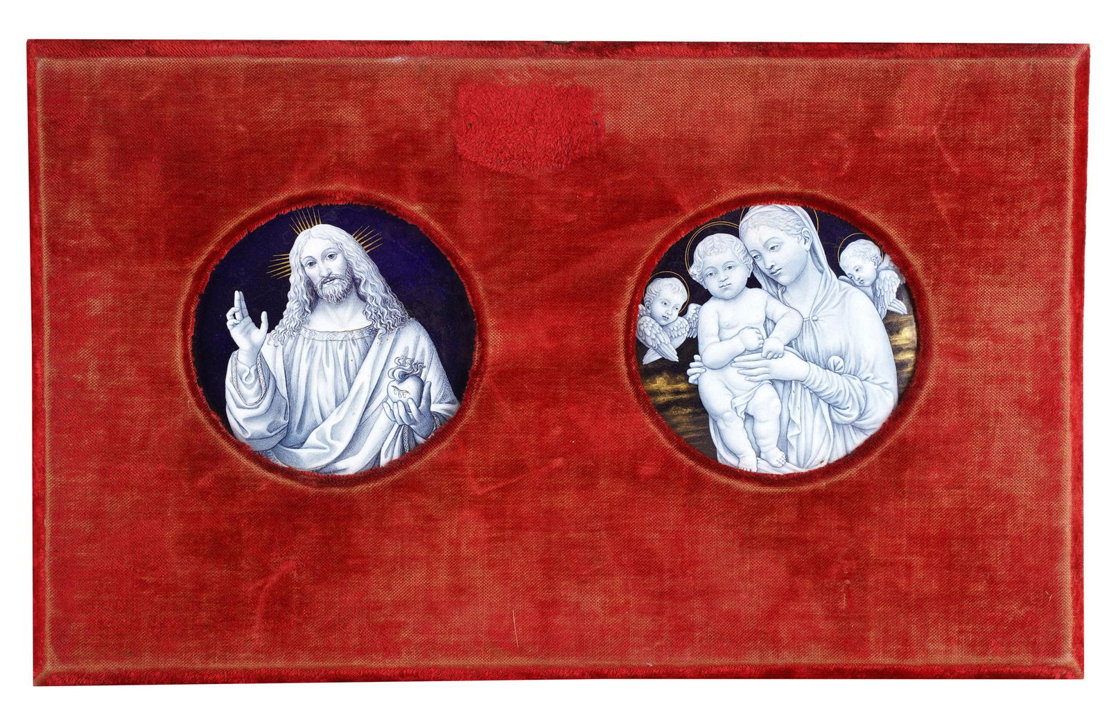TWO LIMOGES ENAMELED RELIGIOUS PLAQUES (1 of 9)