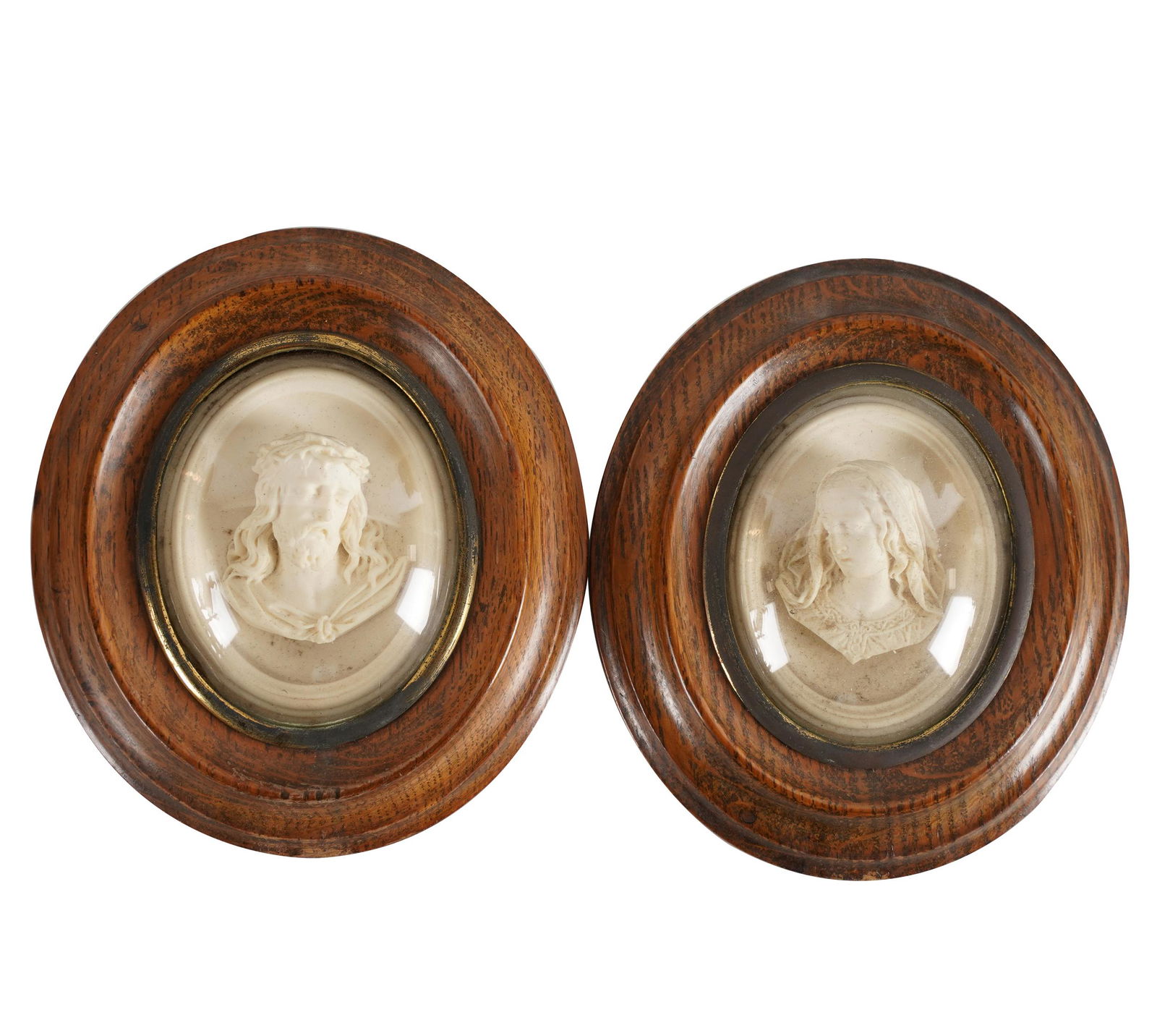 PAIR OF PLASTER RELIEF PLAQUES (1 of 5)