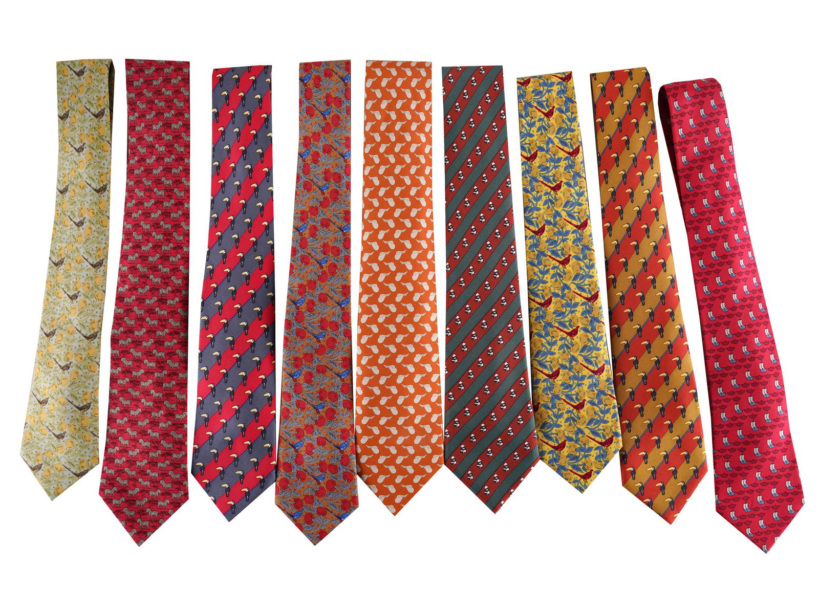 GROUP OF NINE HERMES SILK TIES (1 of 10)