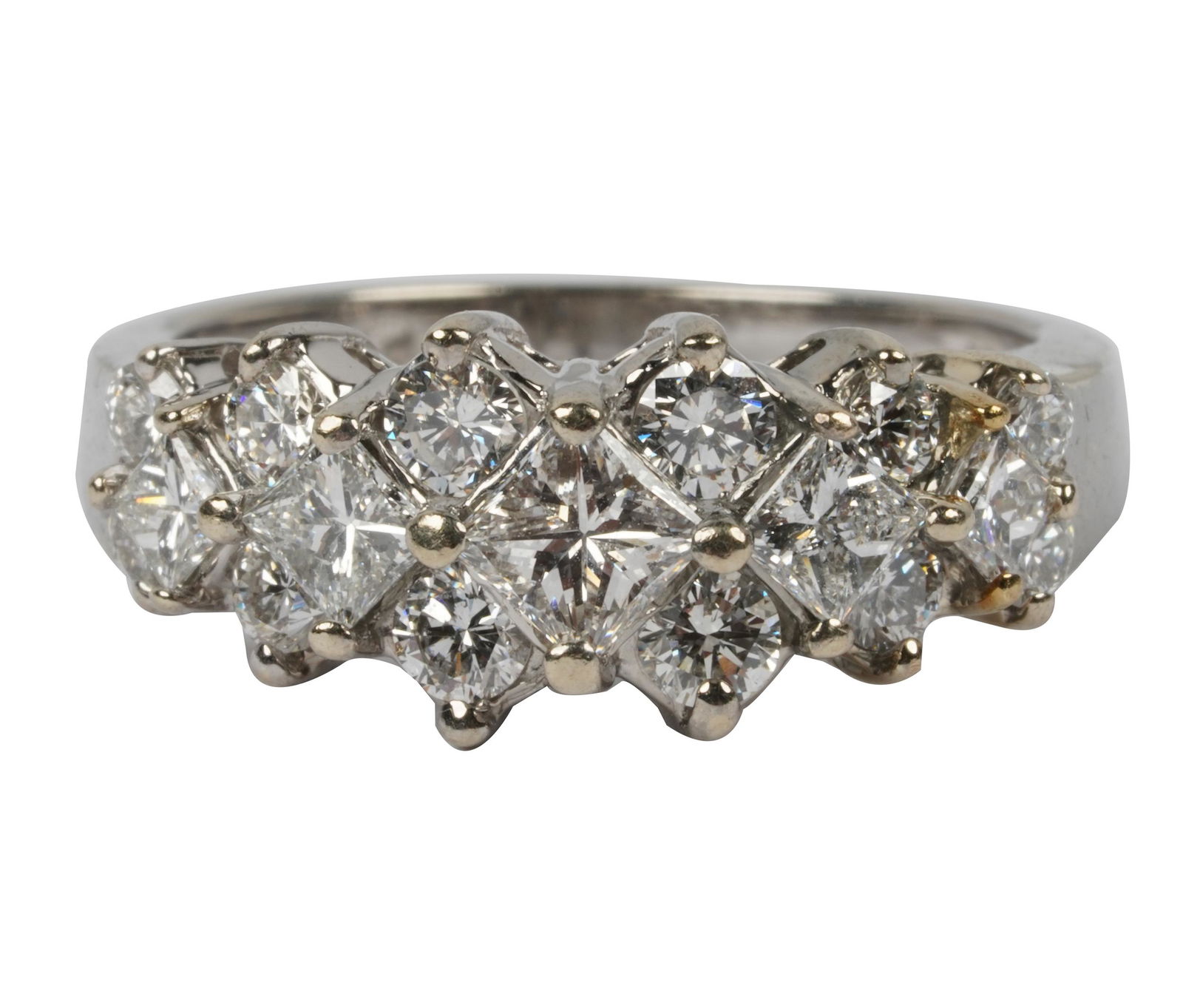 14 KARAT WHITE GOLD & DIAMOND BAND RING (1 of 8)