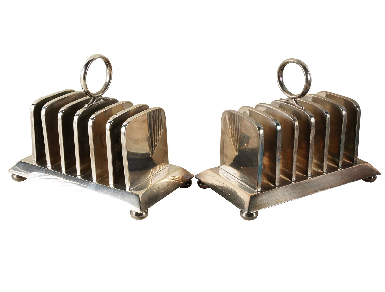 PAIR OF ENGLISH SILVERPLATE TOAST RACKS (1 of 8)