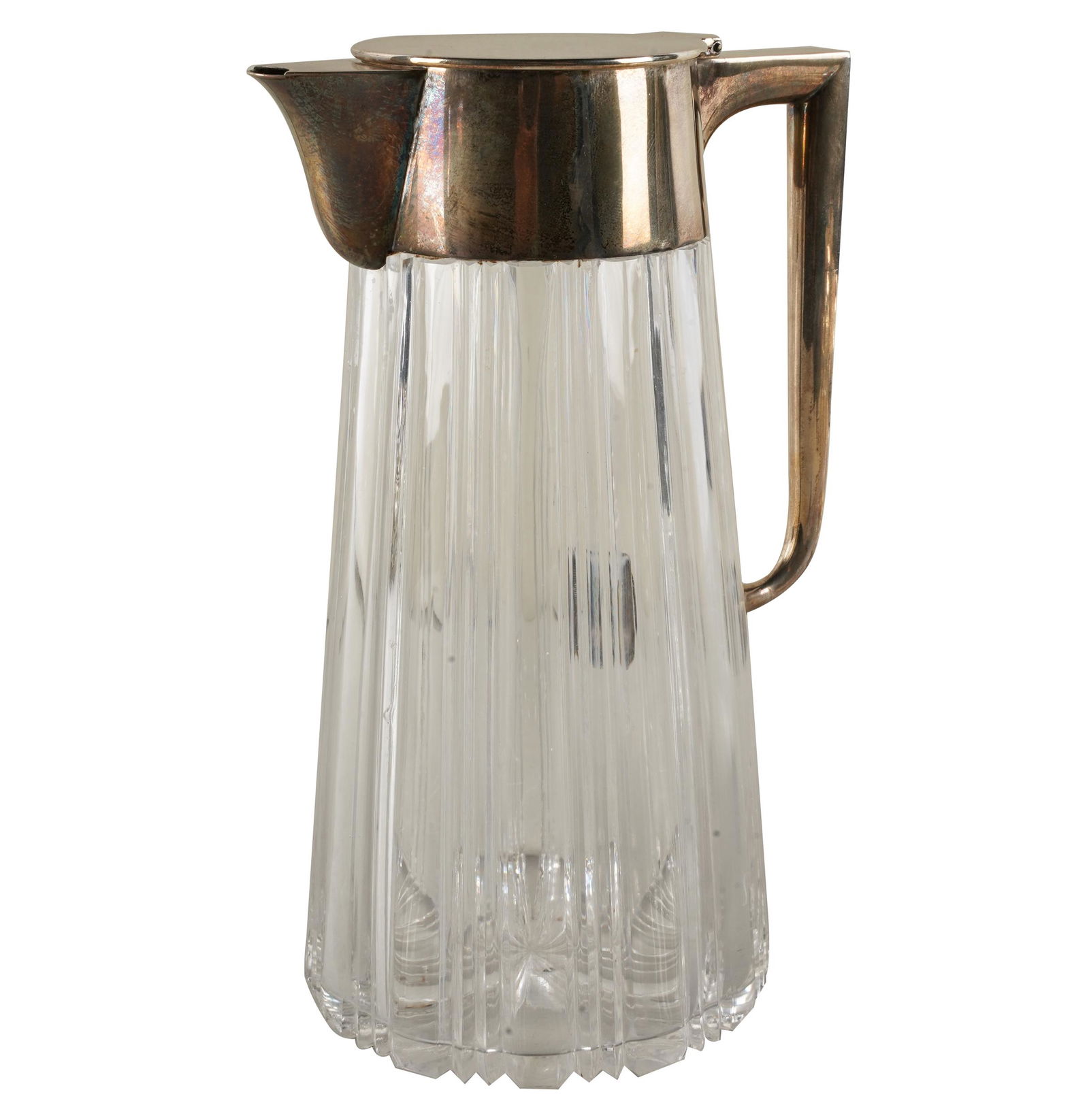 VICTORIAN STERLING-MOUNTED GLASS PITCHER (1 of 7)