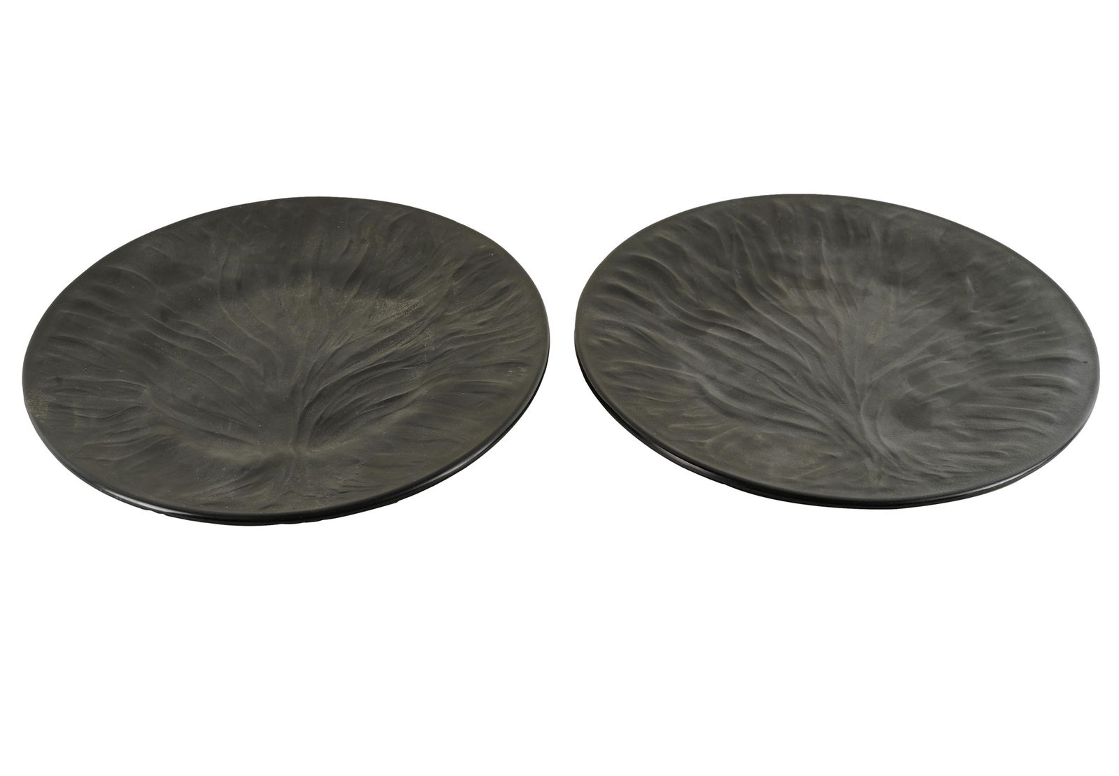 PAIR OF LALIQUE BLACK GLASS PLATES (1 of 6)