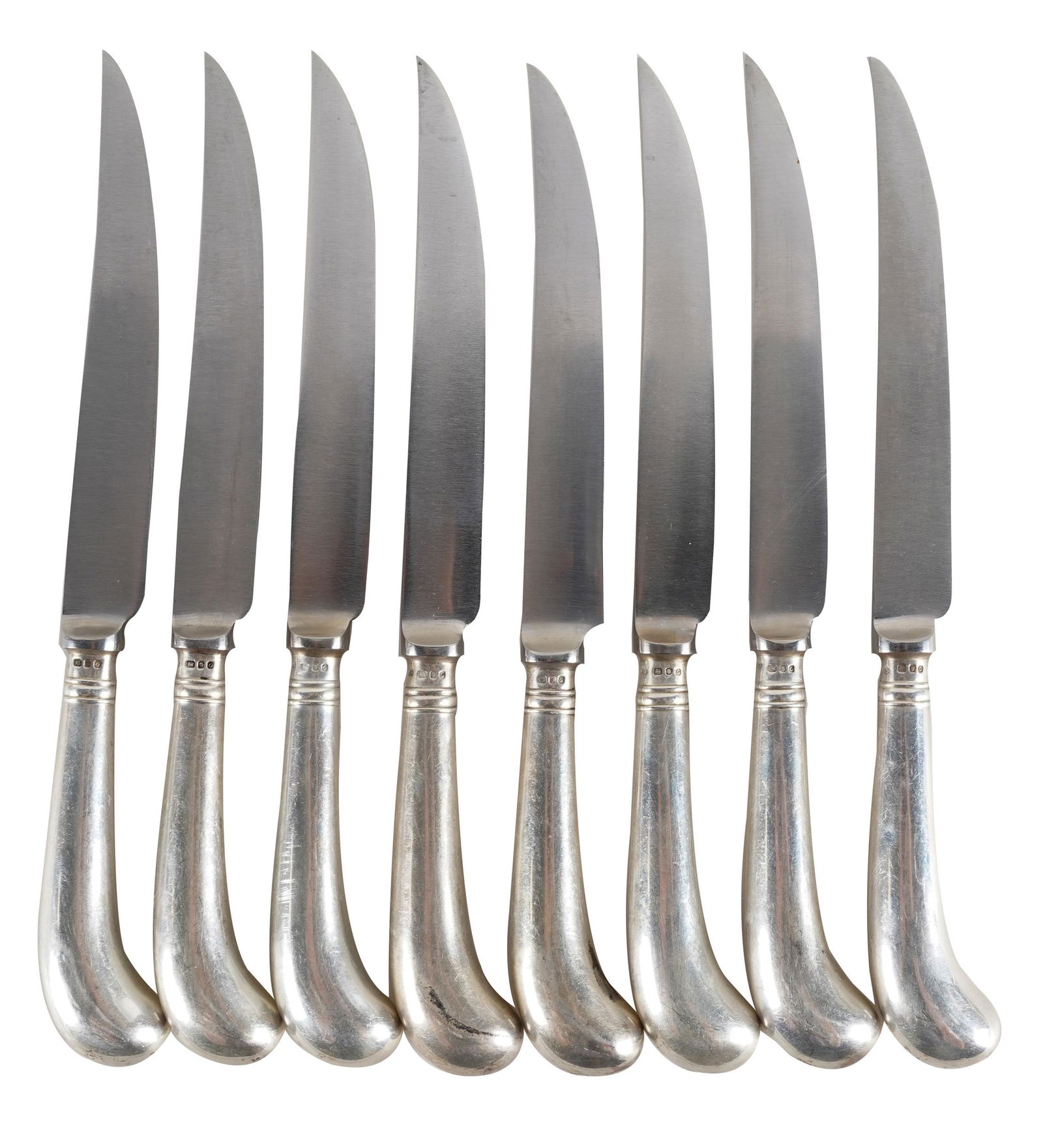 EIGHT TIFFANY SILVER HANDLED KNIVES (1 of 7)