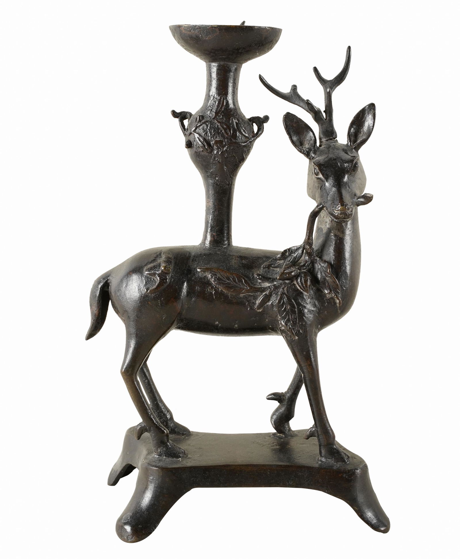 CHINESE BRONZE FIGURAL PRICKET STICK (1 of 10)