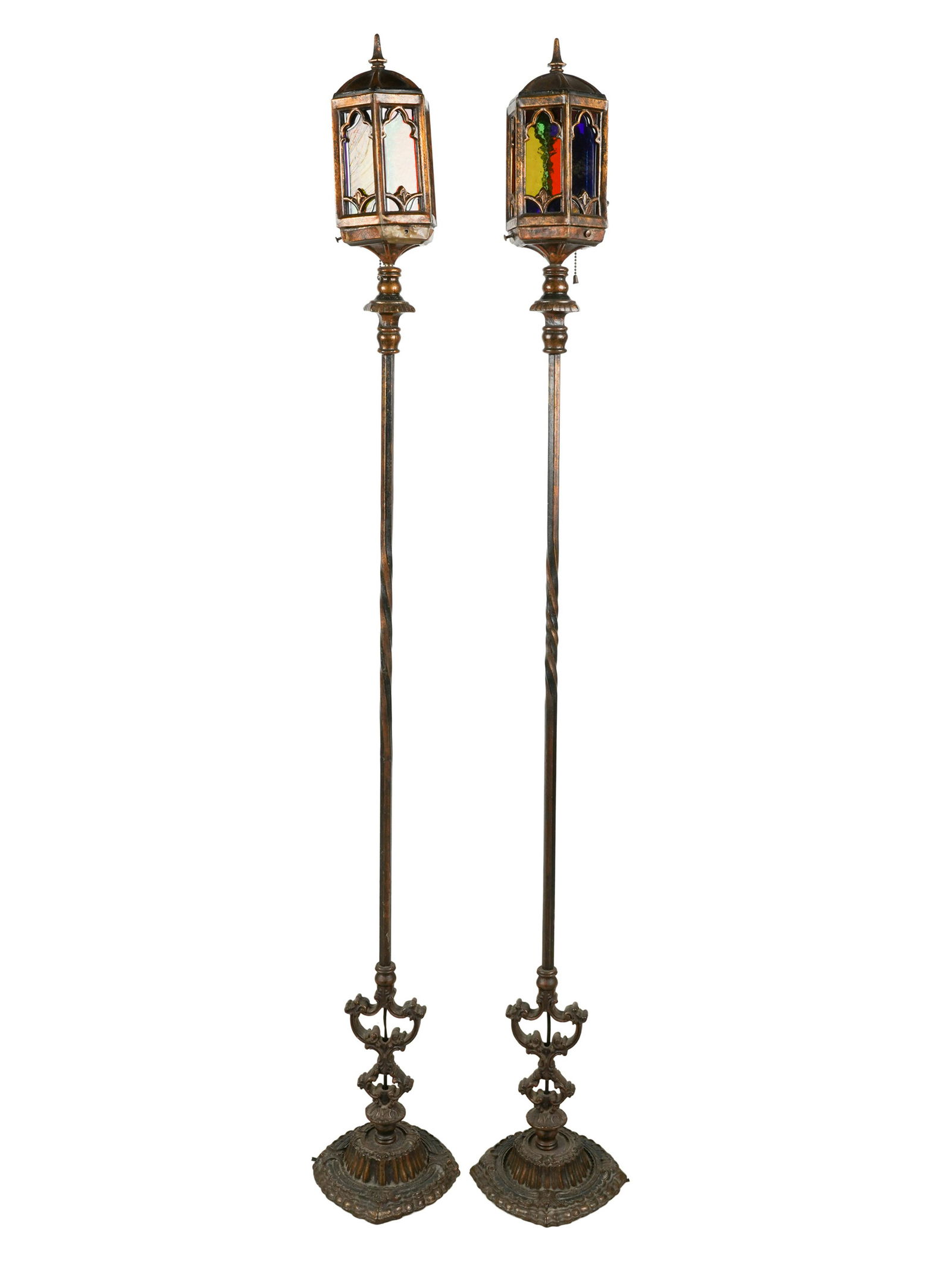 PAIR OF VENETIAN STYLE  PAINTED IRON TORCHIERES (1 of 6)