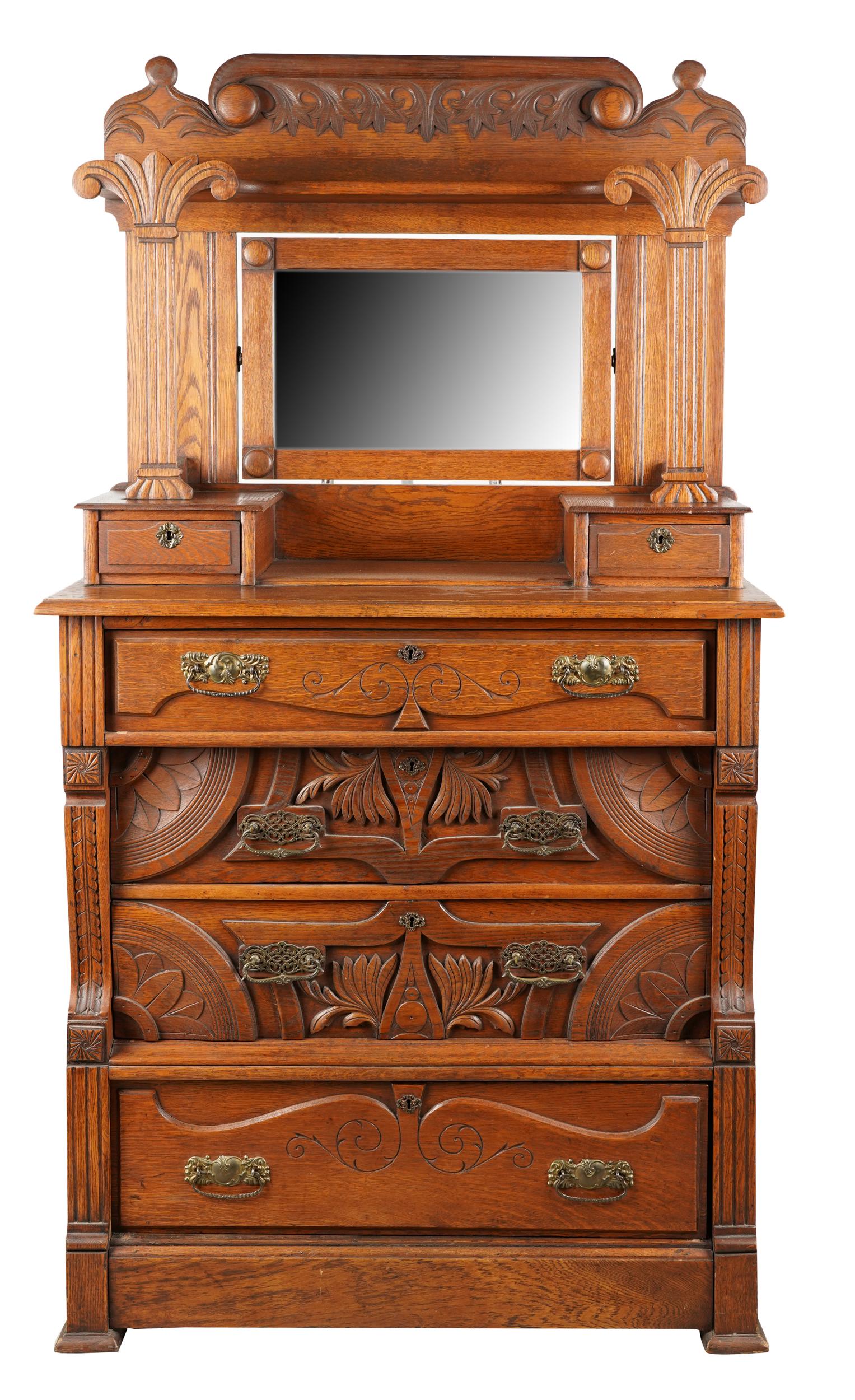AMERICAN CARVED OAK DRESSER (1 of 12)