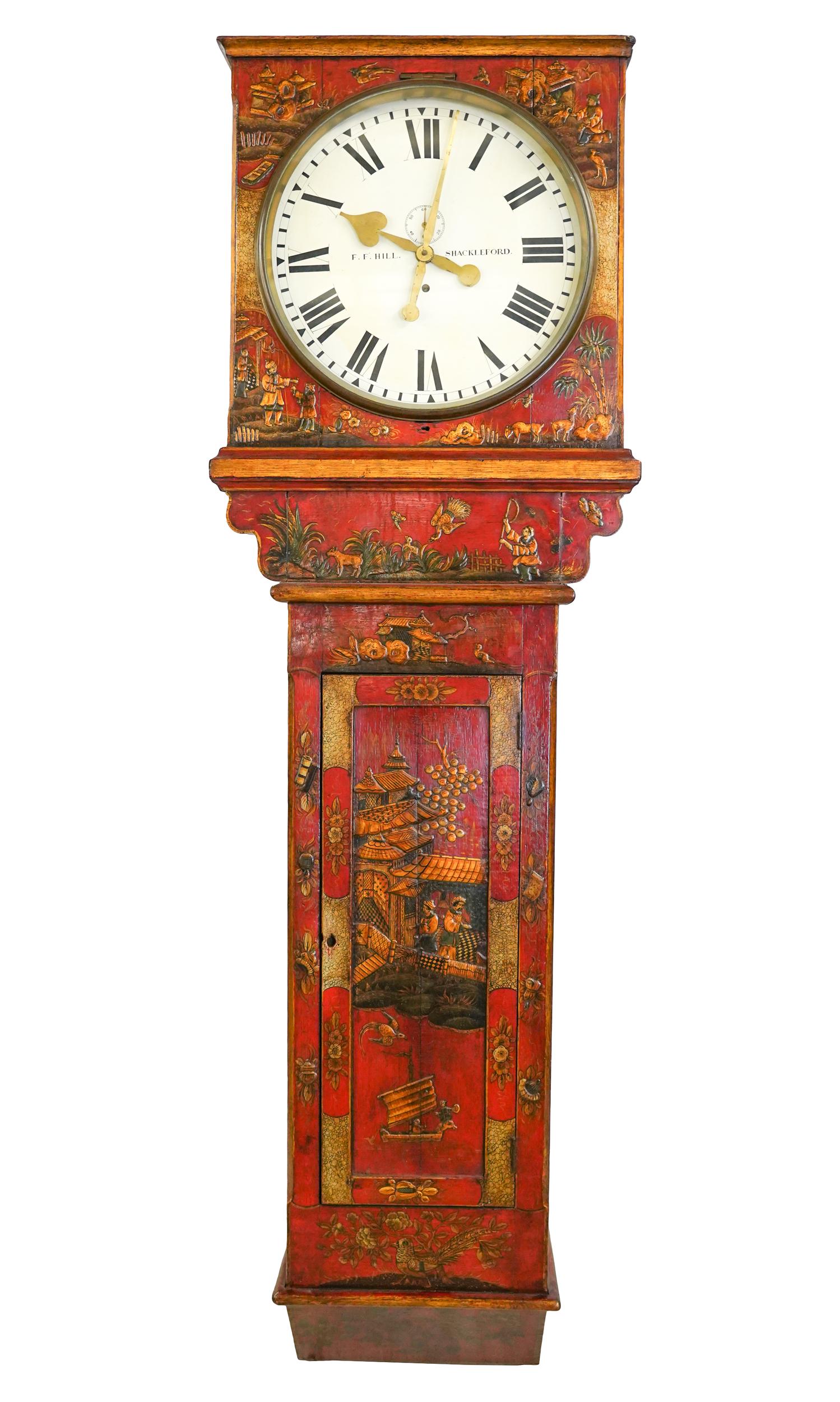 GEORGIAN STYLE CHINOISERIE WALL CLOCK (1 of 15)