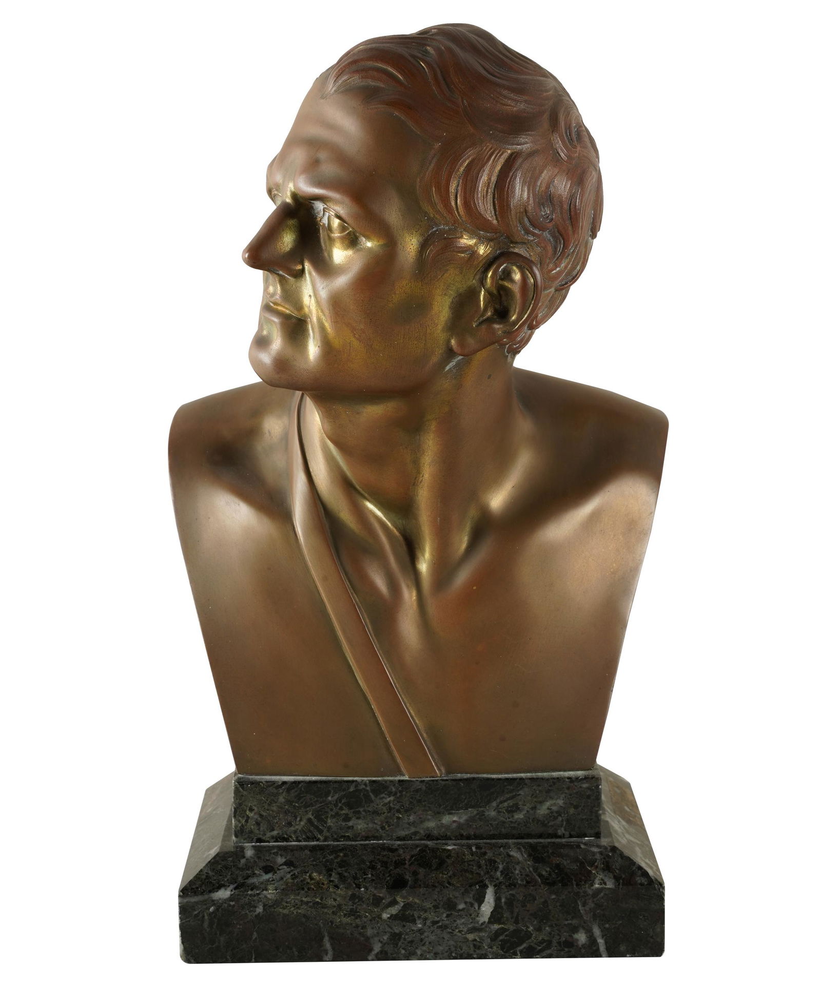ANTIQUE ROMAN STYLE BRONZE BUST (1 of 9)