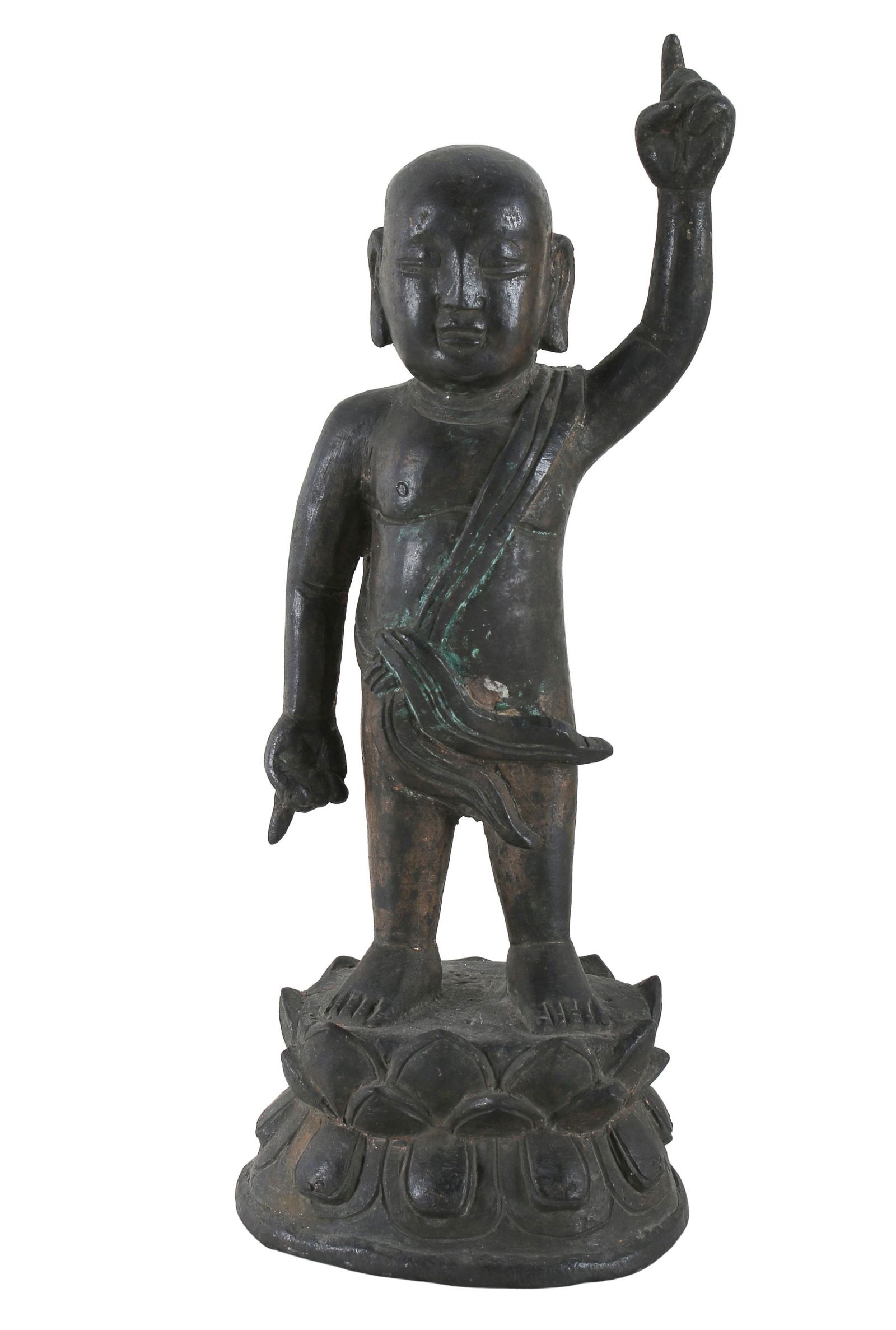 CHINESE METAL STANDING FIGURE OF A DEITY (1 of 8)