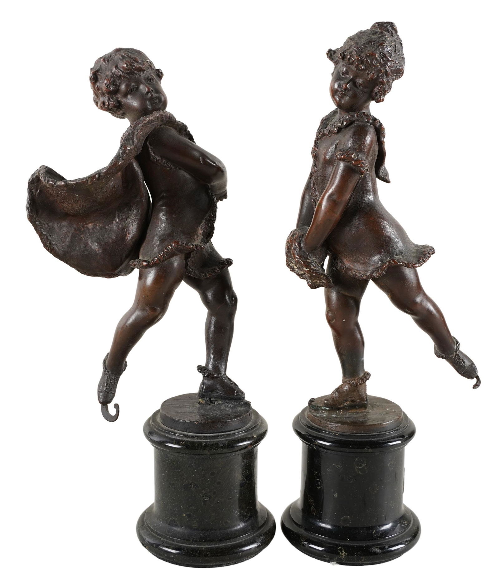 PAIR OF BRONZE SKATING FIGURES (1 of 8)
