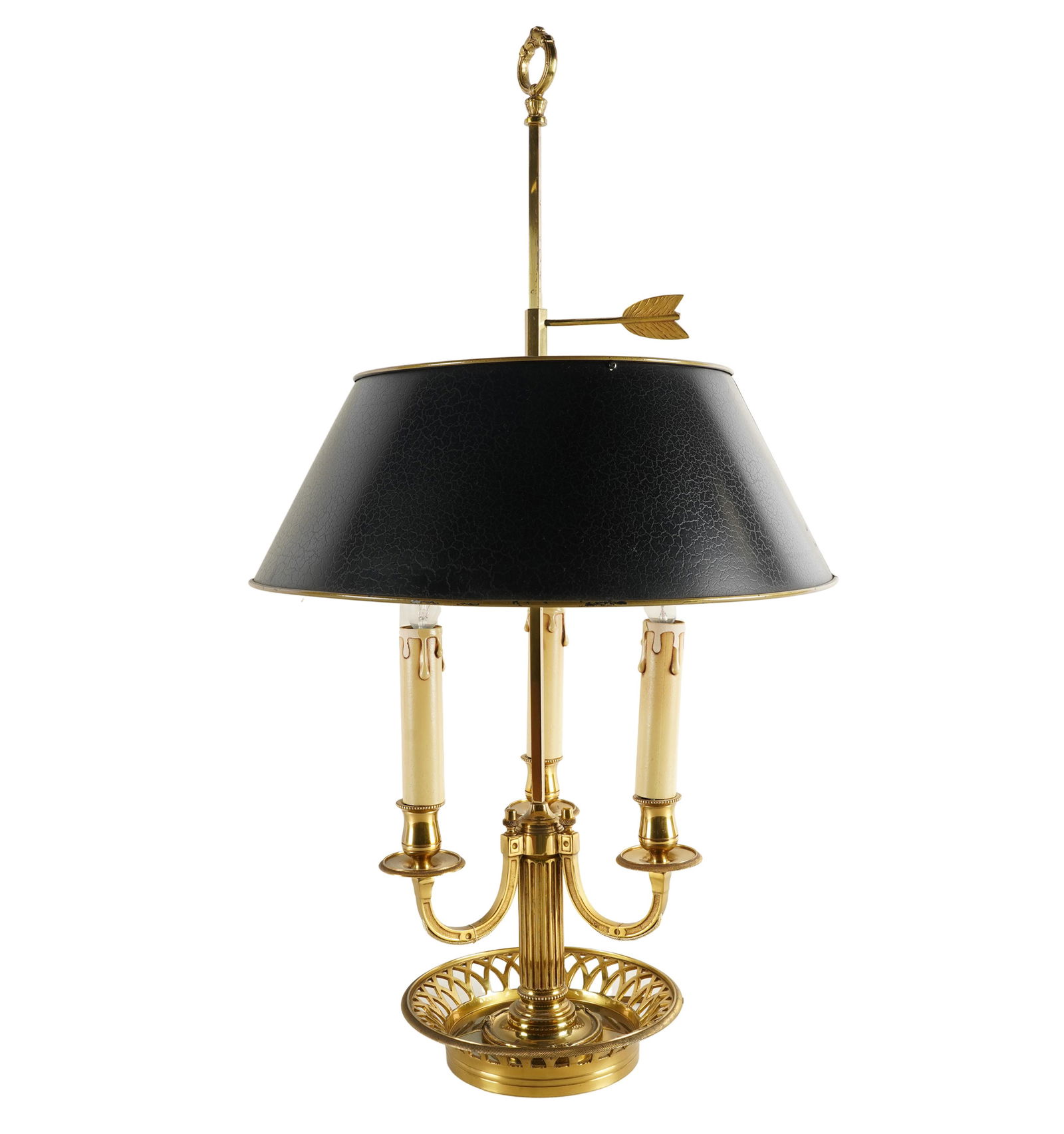 BRASS & TOLE PEINTE BOUILLOTTE LAMP (1 of 7)