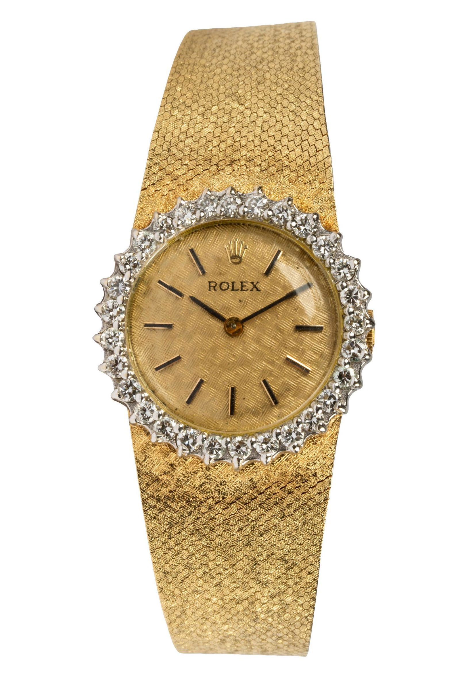 ROLEX 14 KARAT YELLOW GOLD & DIAMOND WATCH (1 of 9)