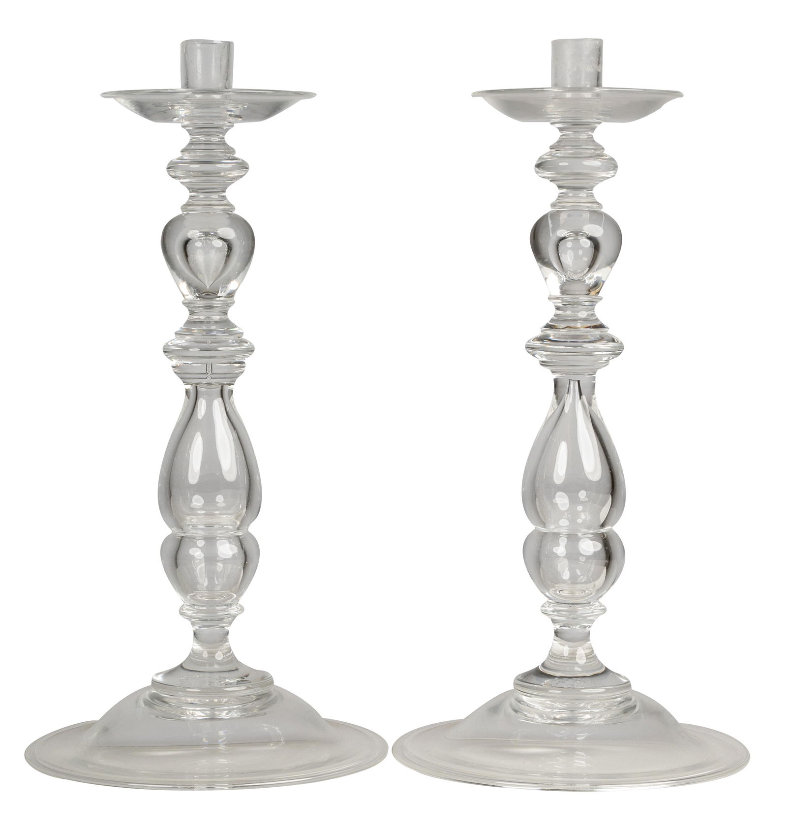 PAIR OF STEUBEN GLASS CANDLESTICKS (1 of 10)