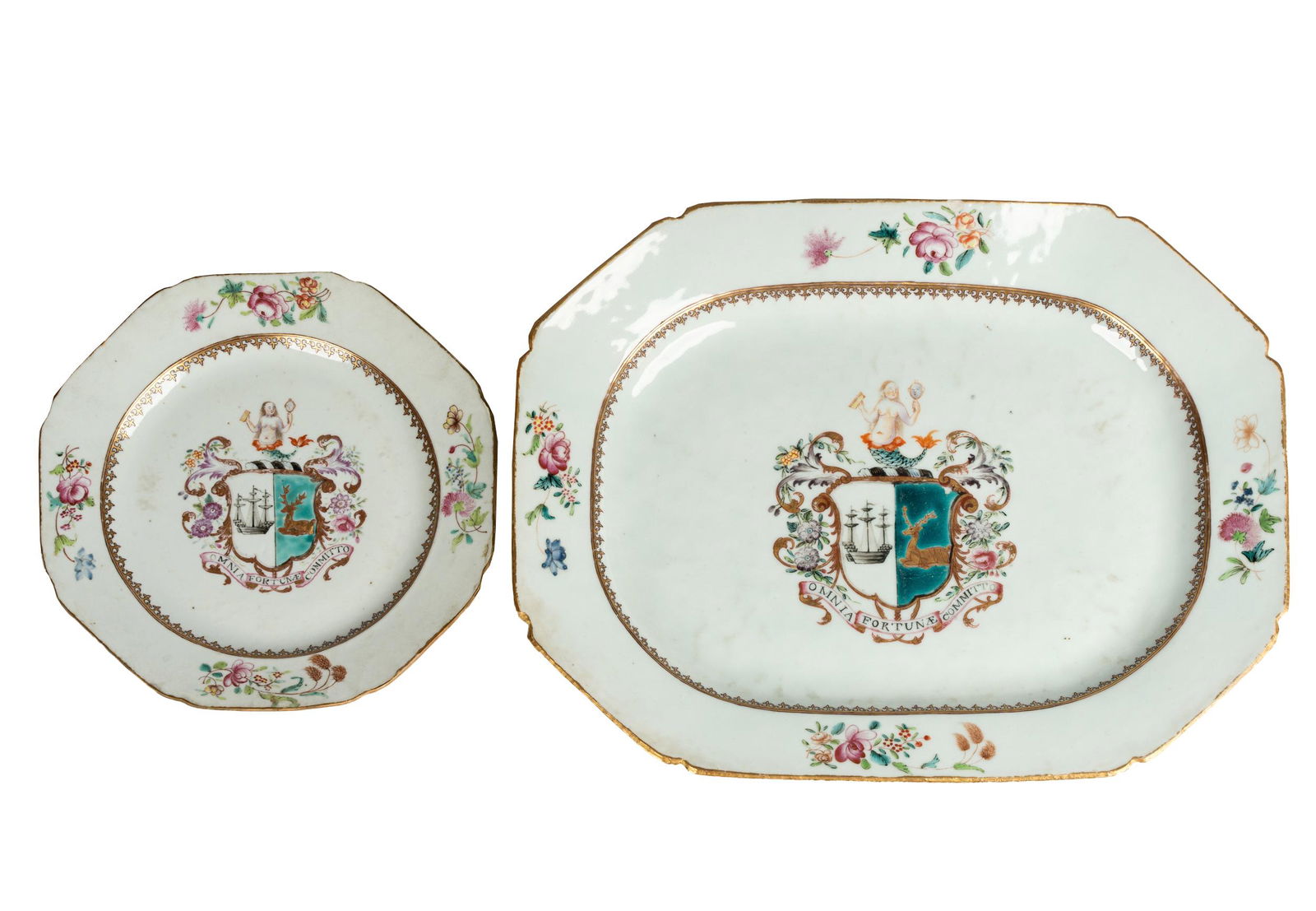 CHINESE EXPORT PORCELAIN PLATTER & PLATE (1 of 12)