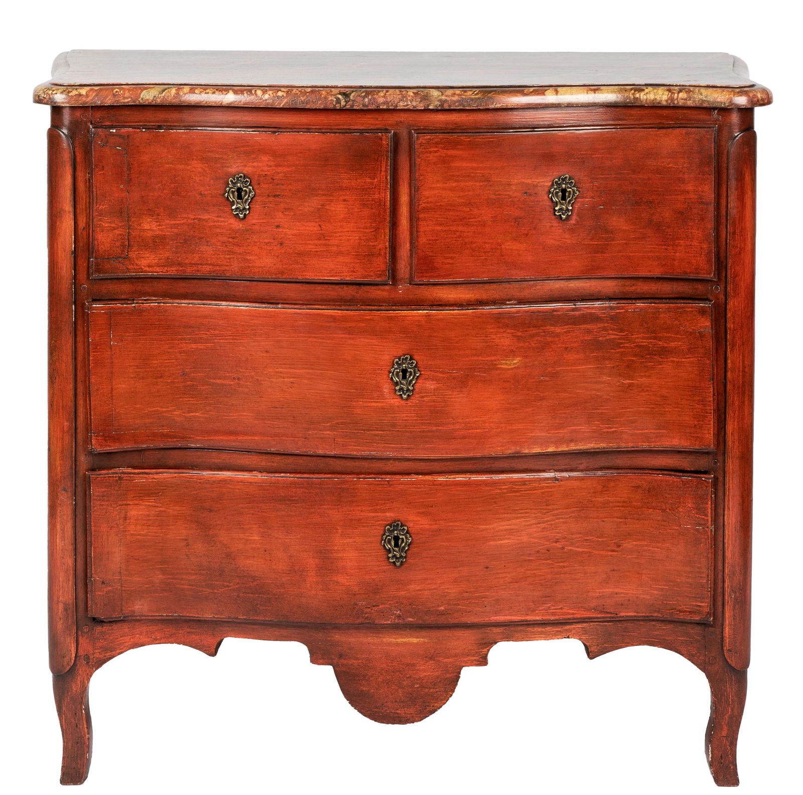 PAINTED WOOD SERPENTINE COMMODE (1 of 11)