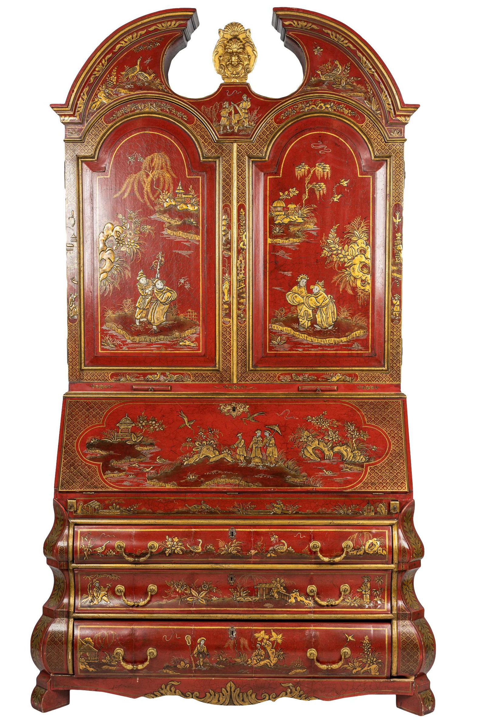 GEORGIAN-STYLE CHINOISERIE SECRETAIRE (1 of 12)