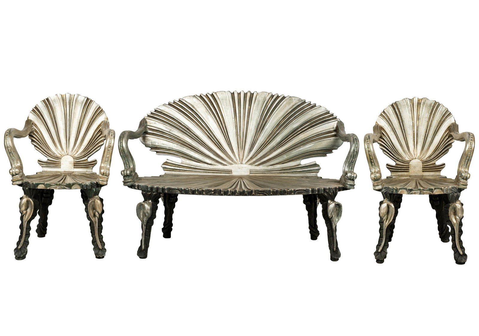 VENETIAN GROTTO-STYLE SILVERED WOOD SALON SUITE (1 of 13)
