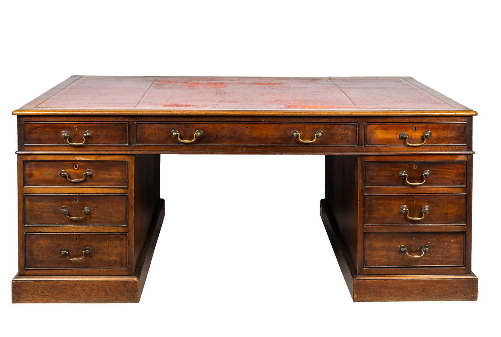 ENGLISH MAHOGANY THREE-PART PARTNER'S DESK (1 of 13)