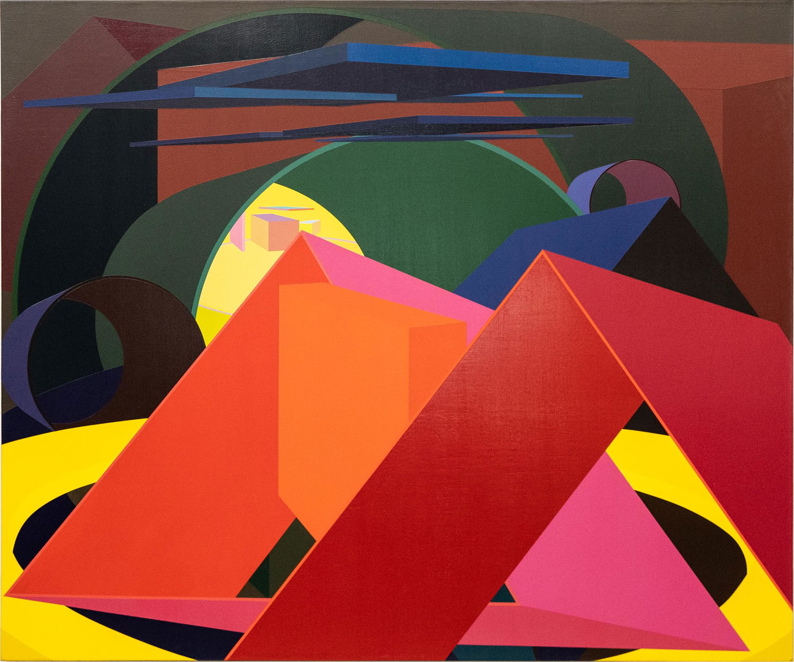 AL HELD (1928 - 2005): "TRITON I": 1989; oil on canvas; signed, dated, and titled verso; Provenance: gallery label verso; 60 x 72 inches unframed