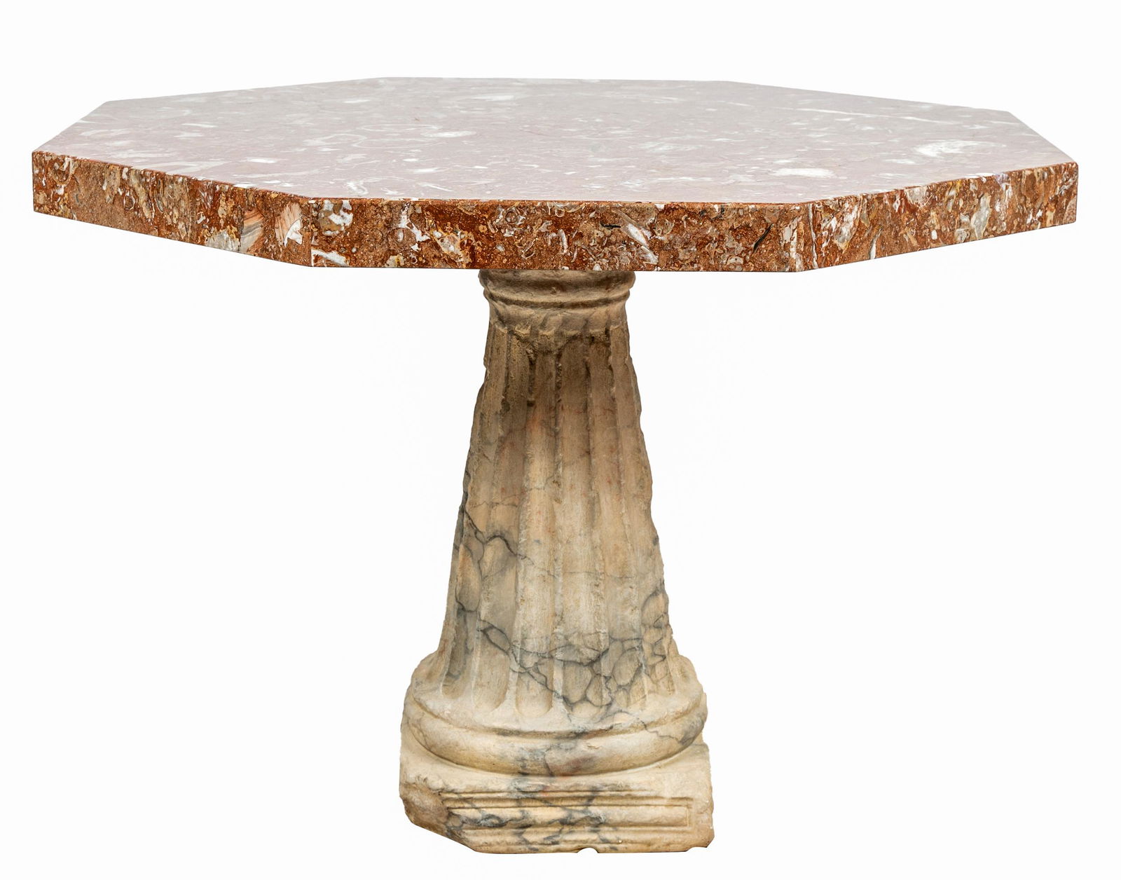 ITALIAN CARVED MARBLE PEDESTAL CENTER TABLE (1 of 11)