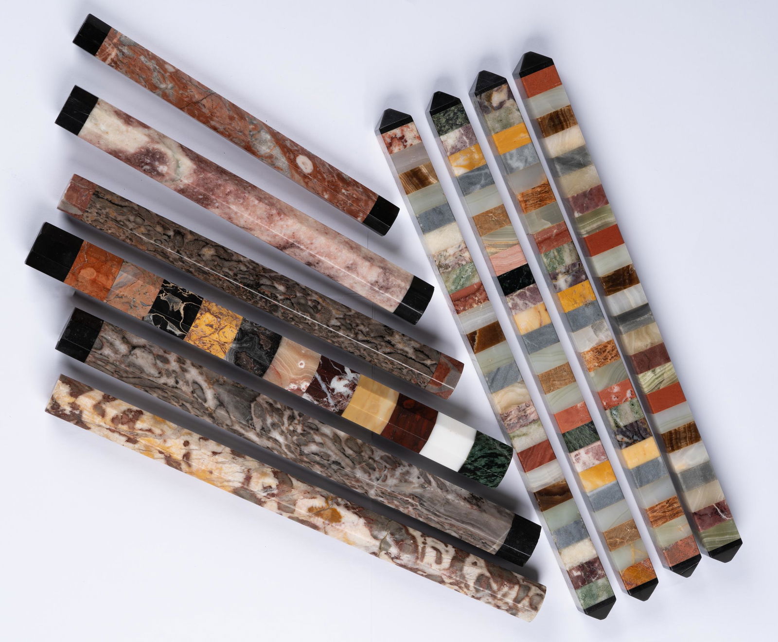 COLLECTION OF SPECIMEN & MARBLE RULERS (1 of 15)