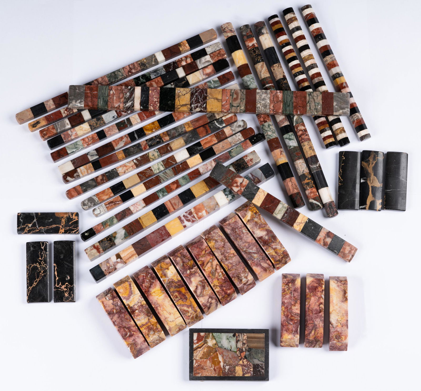 COLLECTION OF SPECIMEN MARBLE DESK PIECES (1 of 20)