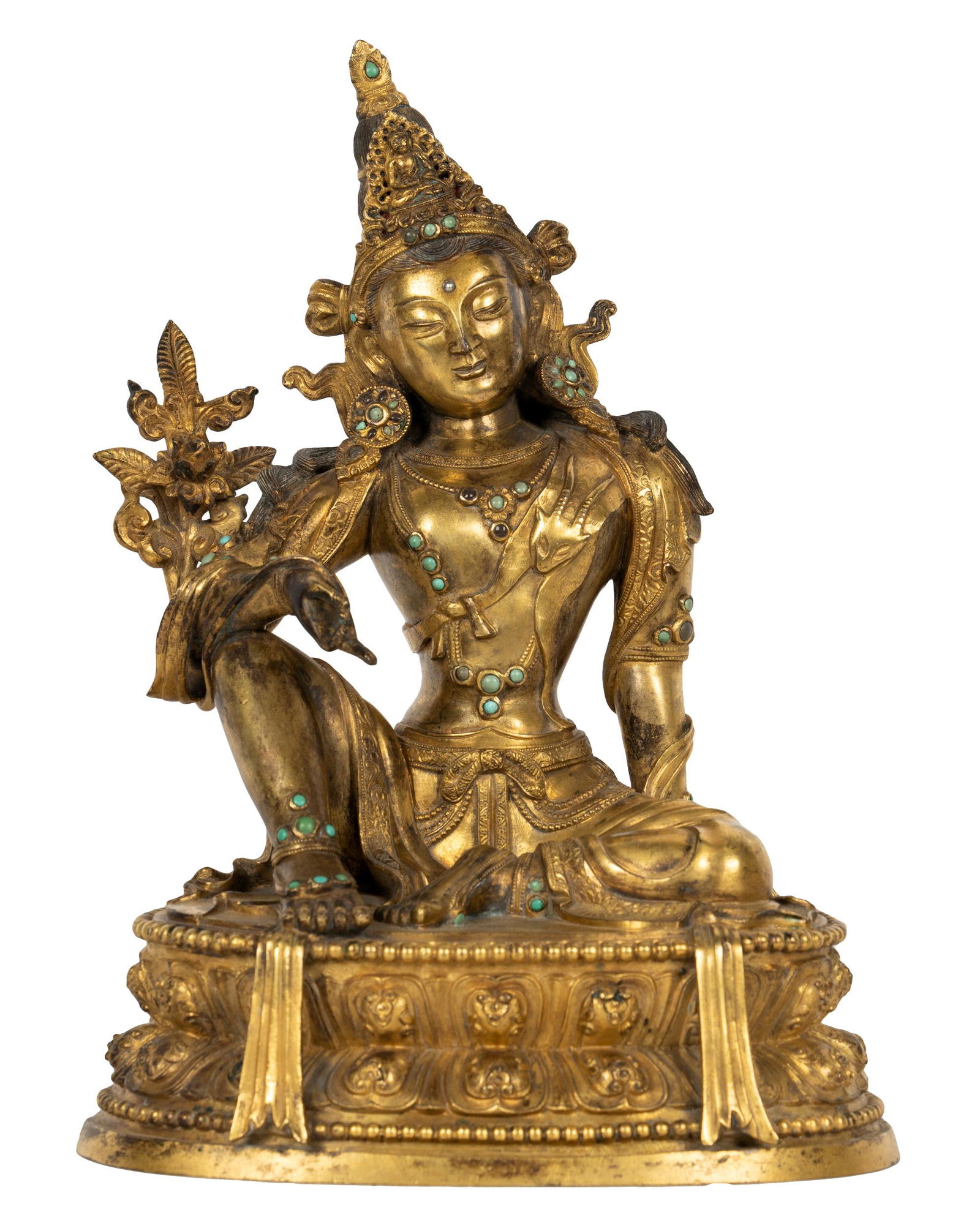 TIBETIAN GILT BRONZE BUDDHA FIGURE (1 of 9)