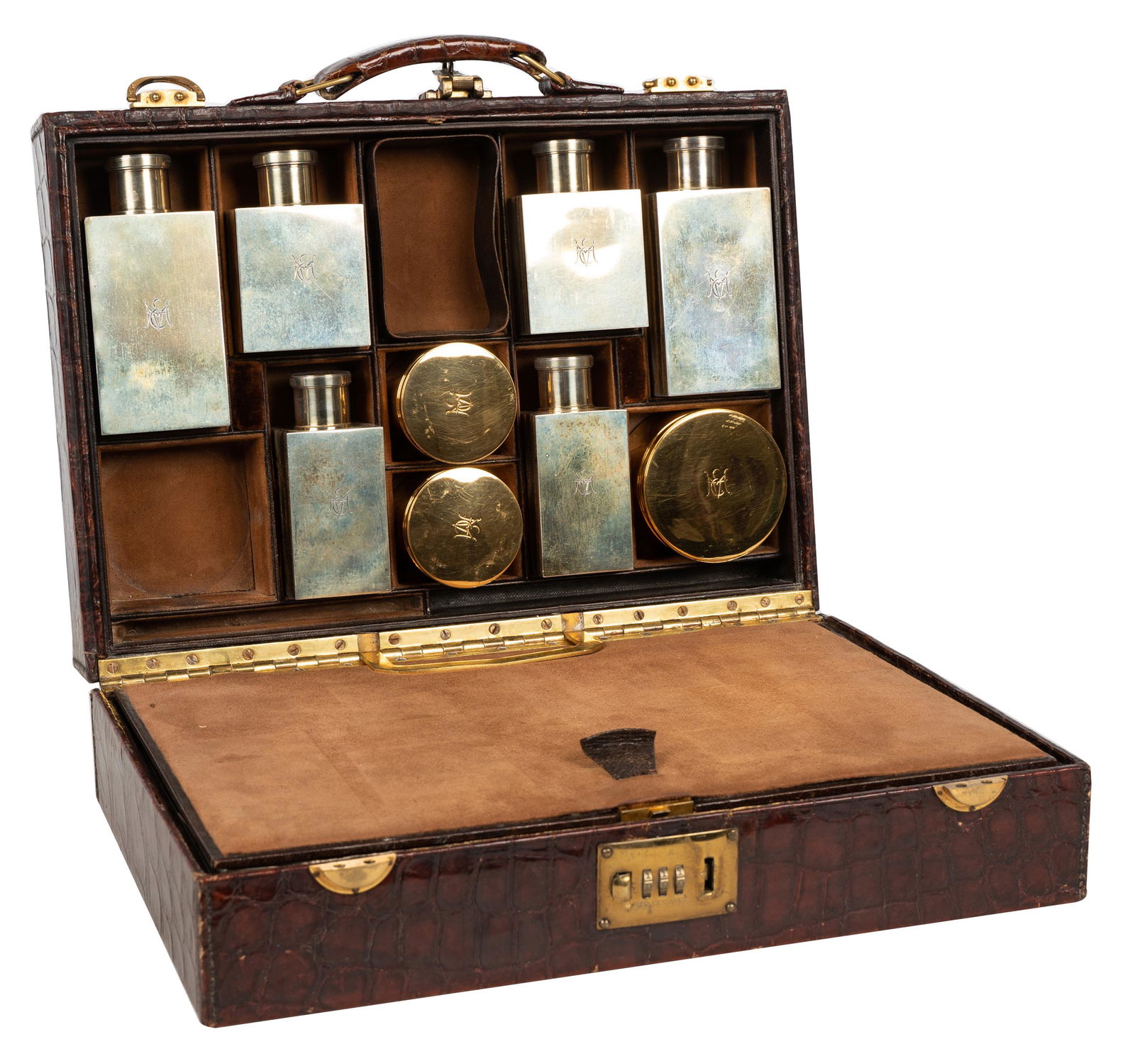 FRENCH SILVER-GILT GENT'S DRESSER SET (1 of 11)