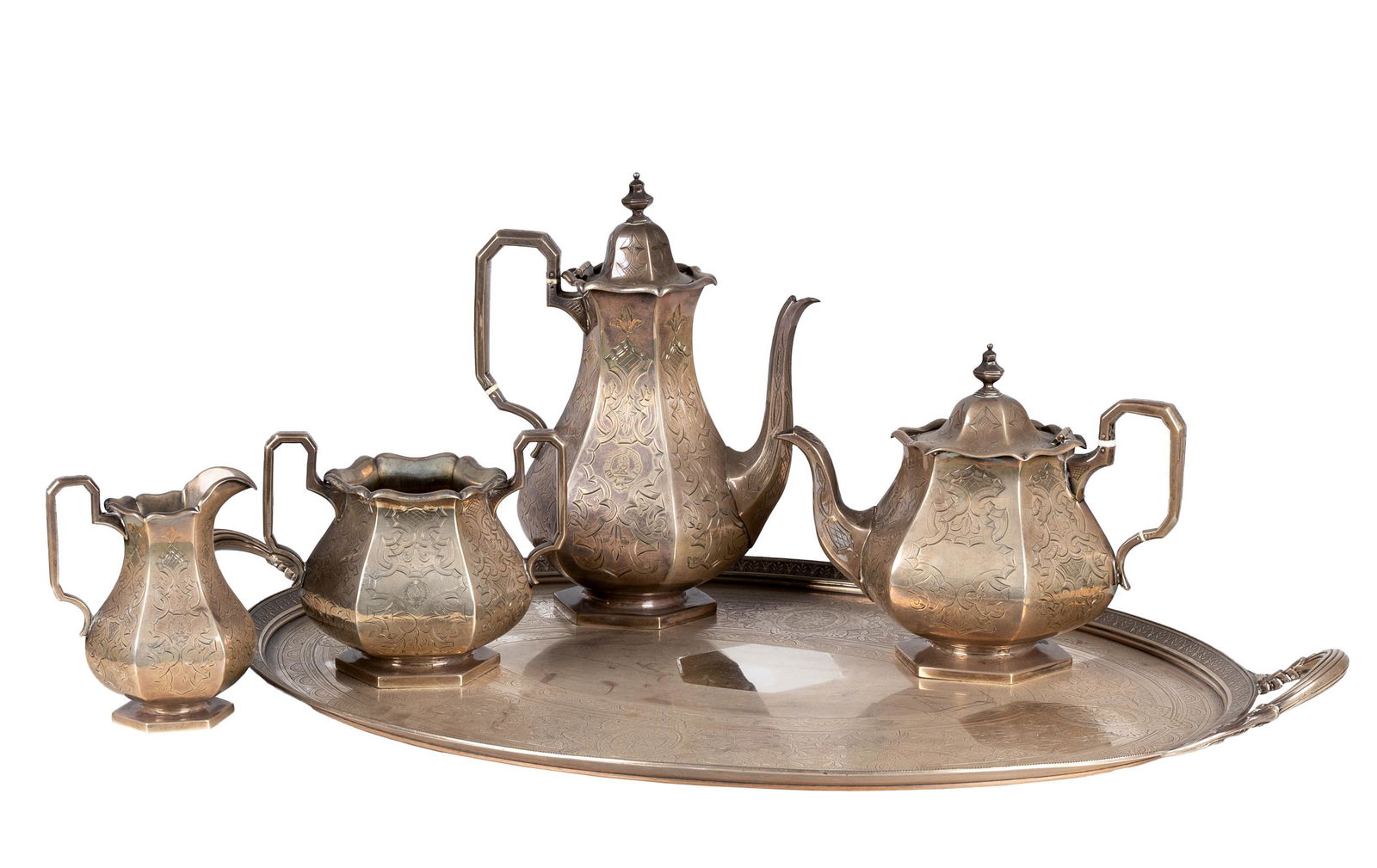 VICTORIAN STERLING TEA SERVICE (1 of 16)