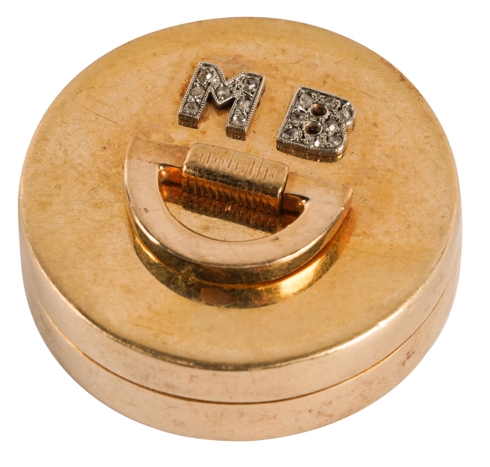 14 KARAT YELLOW GOLD & DIAMOND PILLBOX (1 of 5)