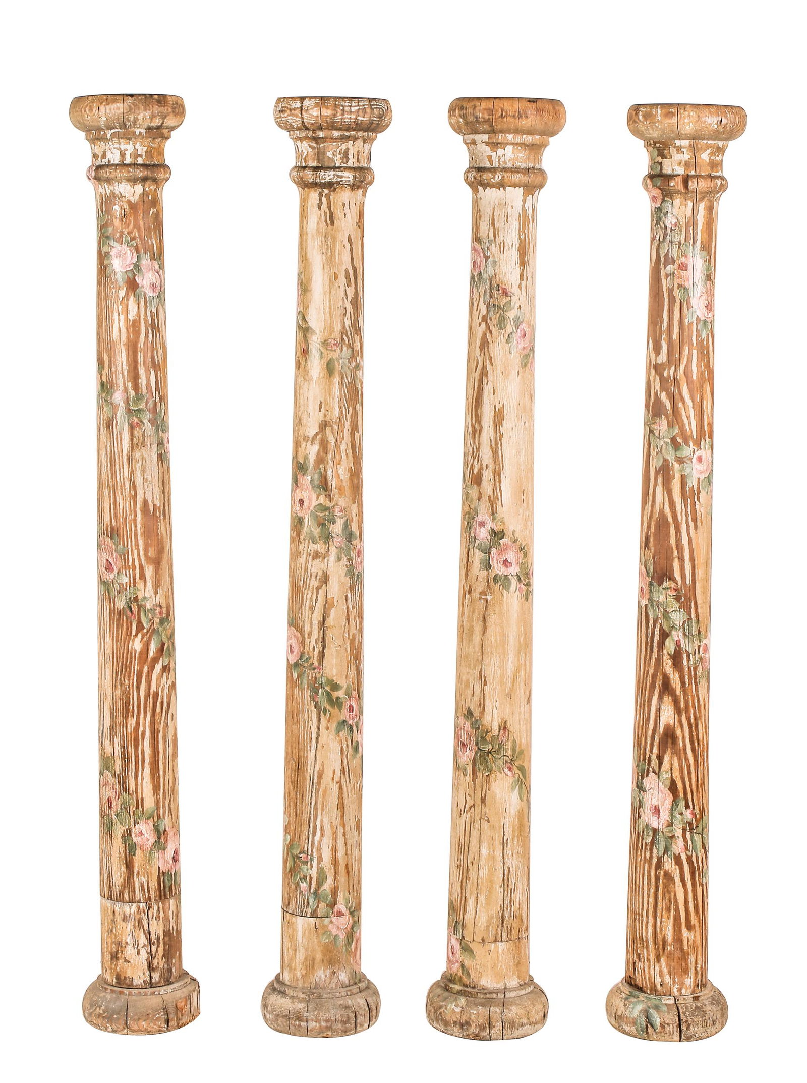 FOUR PAINTED WOOD COLUMNS (1 of 10)