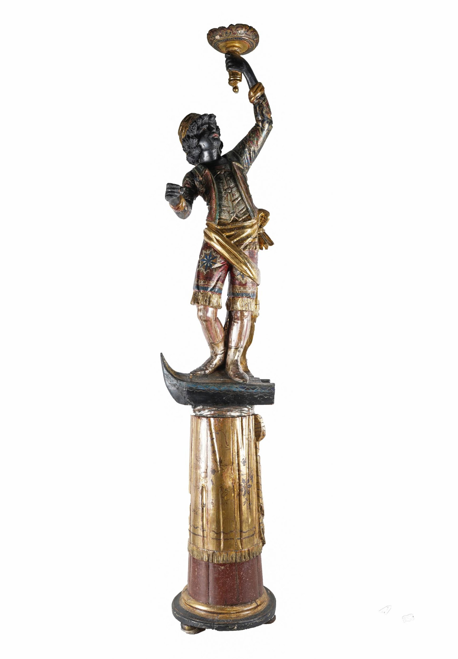 CARVED, GILT  & PAINTED WOOD BLACKAMOOR (1 of 11)
