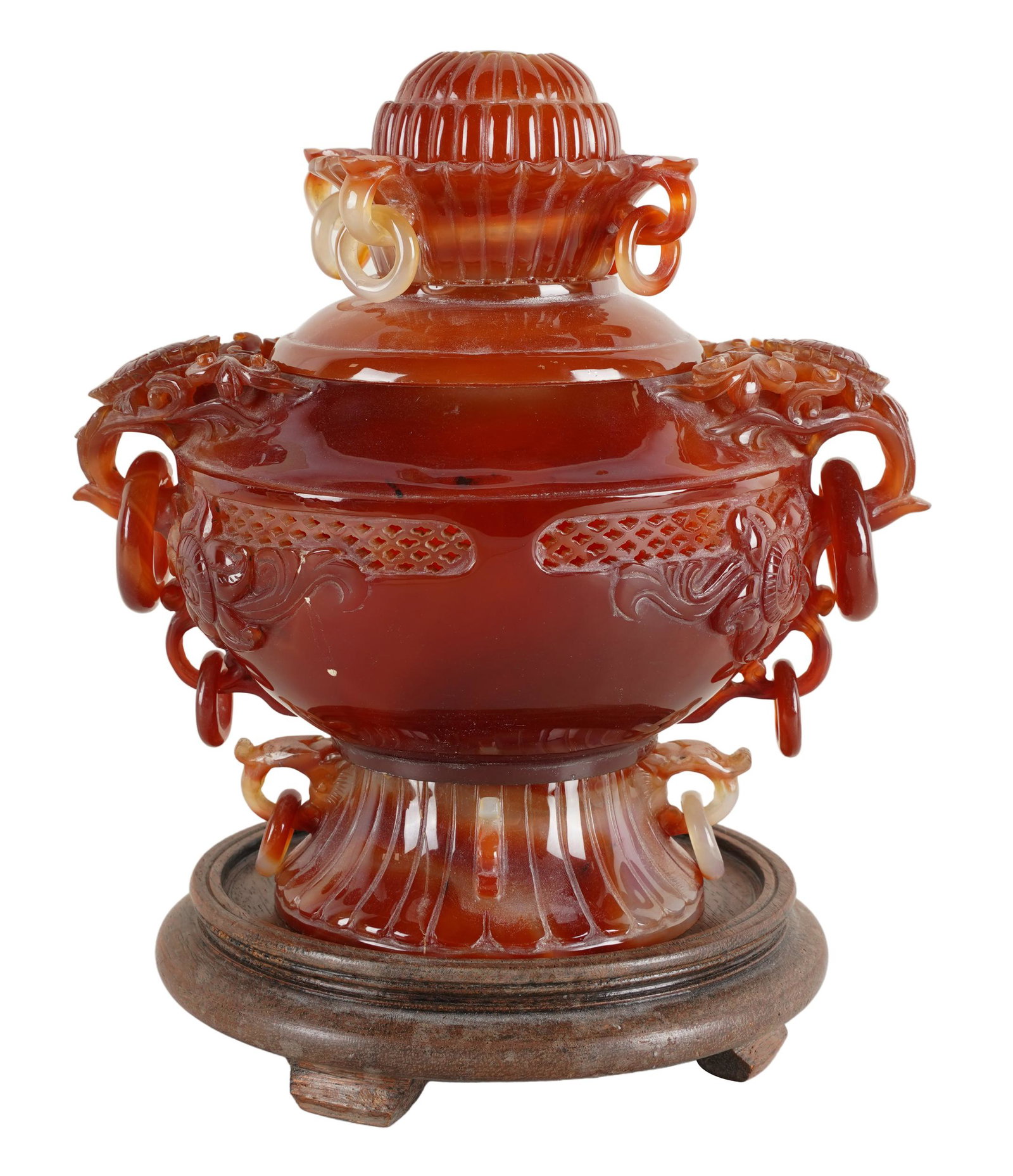CHINESE CARVED AGATE CENSER (1 of 7)