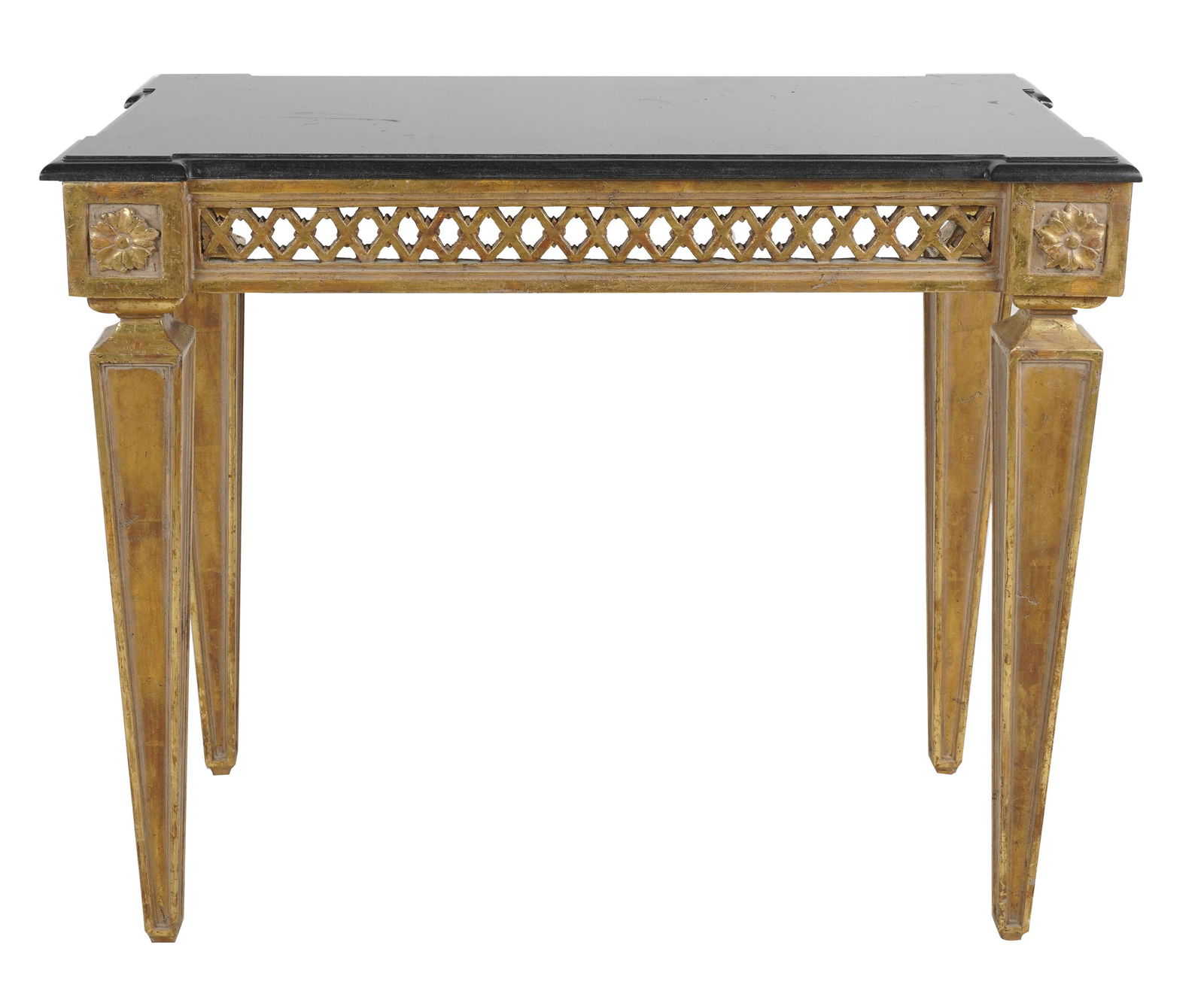 NEOCLASSIC CARVED GILTWOOD GRANITE-TOP SIDE TABLE (1 of 6)