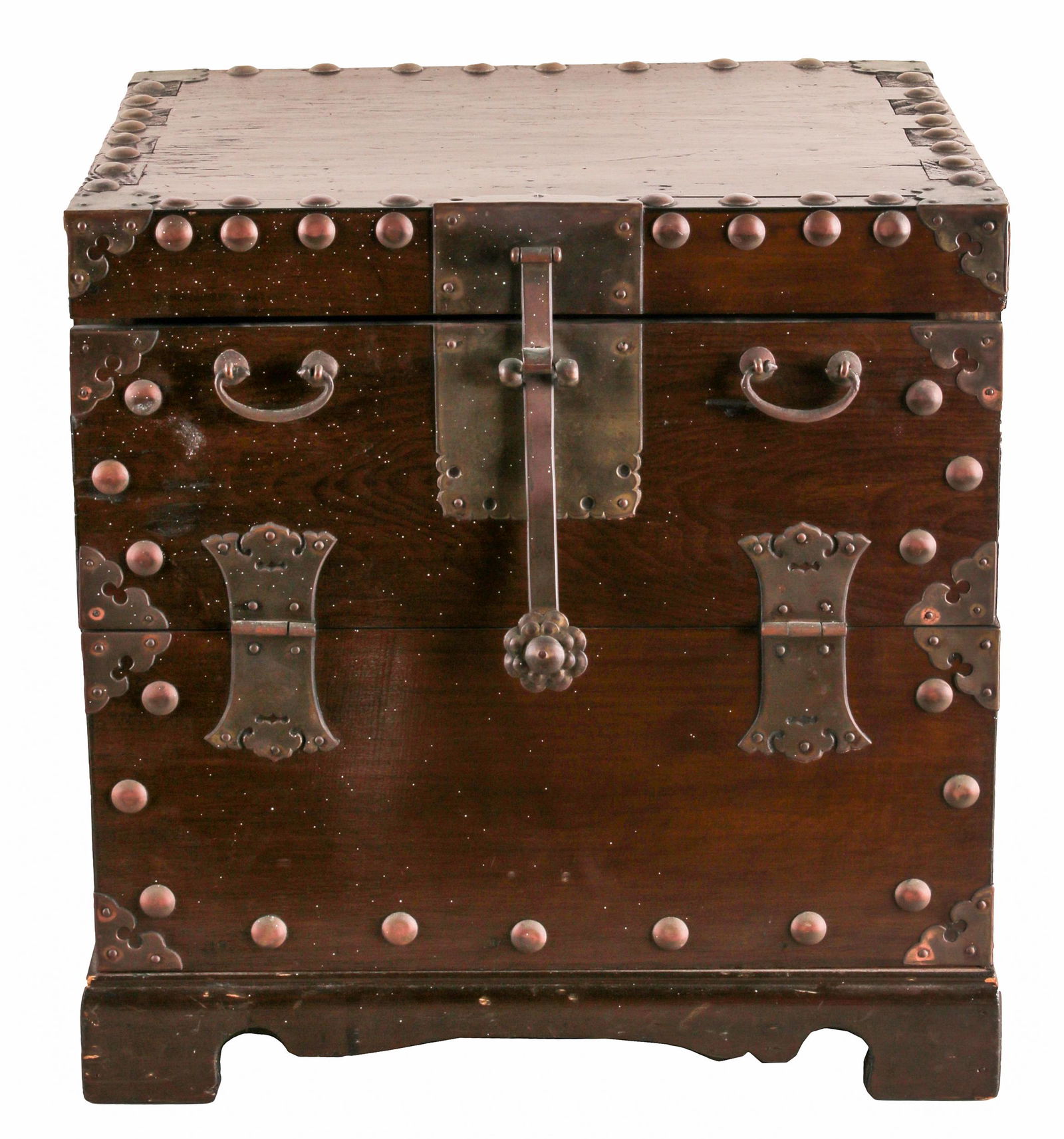 KOREAN METAL-MOUNTED WOOD CHEST (1 of 10)