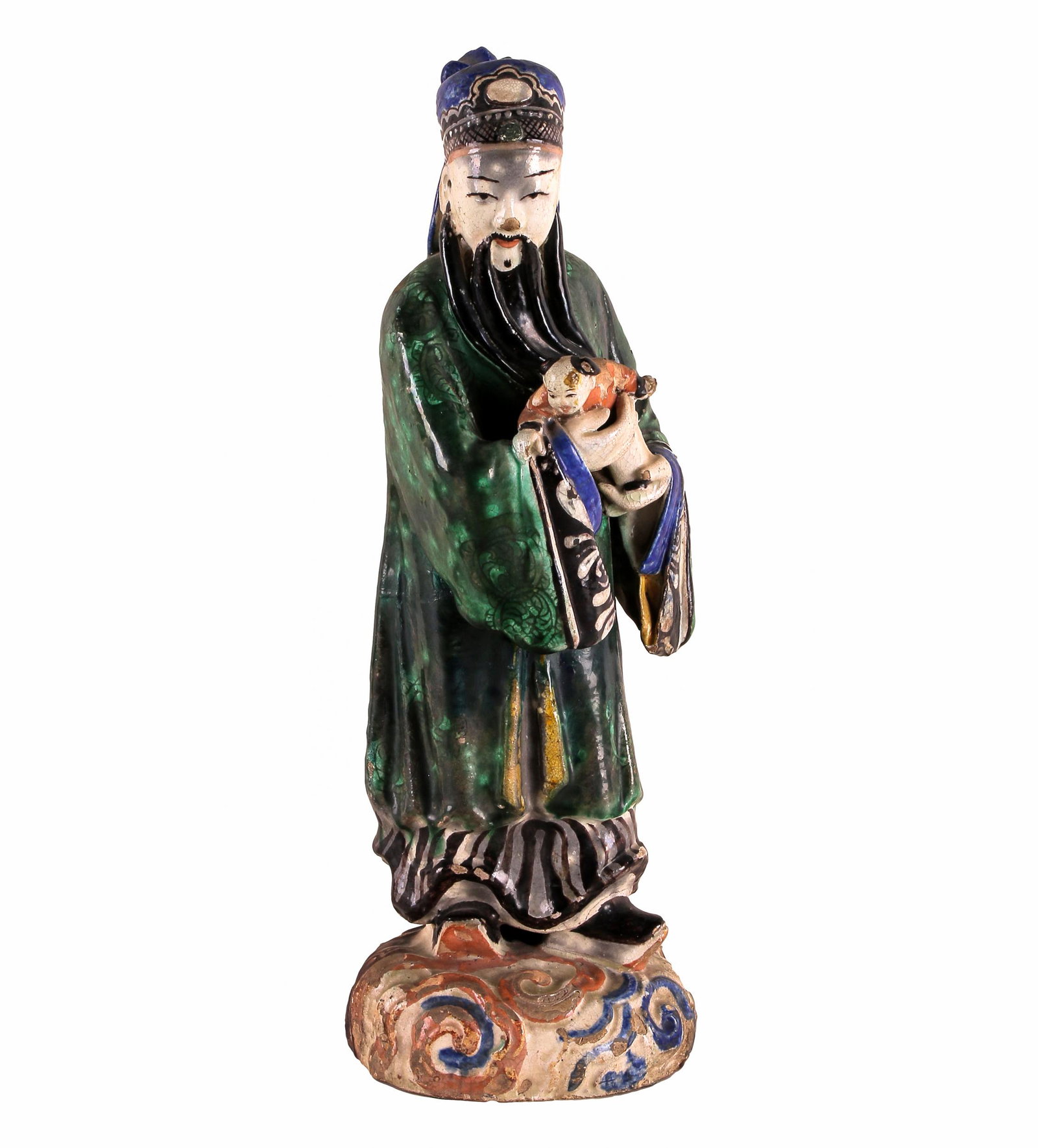 CHINESE GREEN GLAZED CERAMIC FIGURAL GROUP (1 of 8)