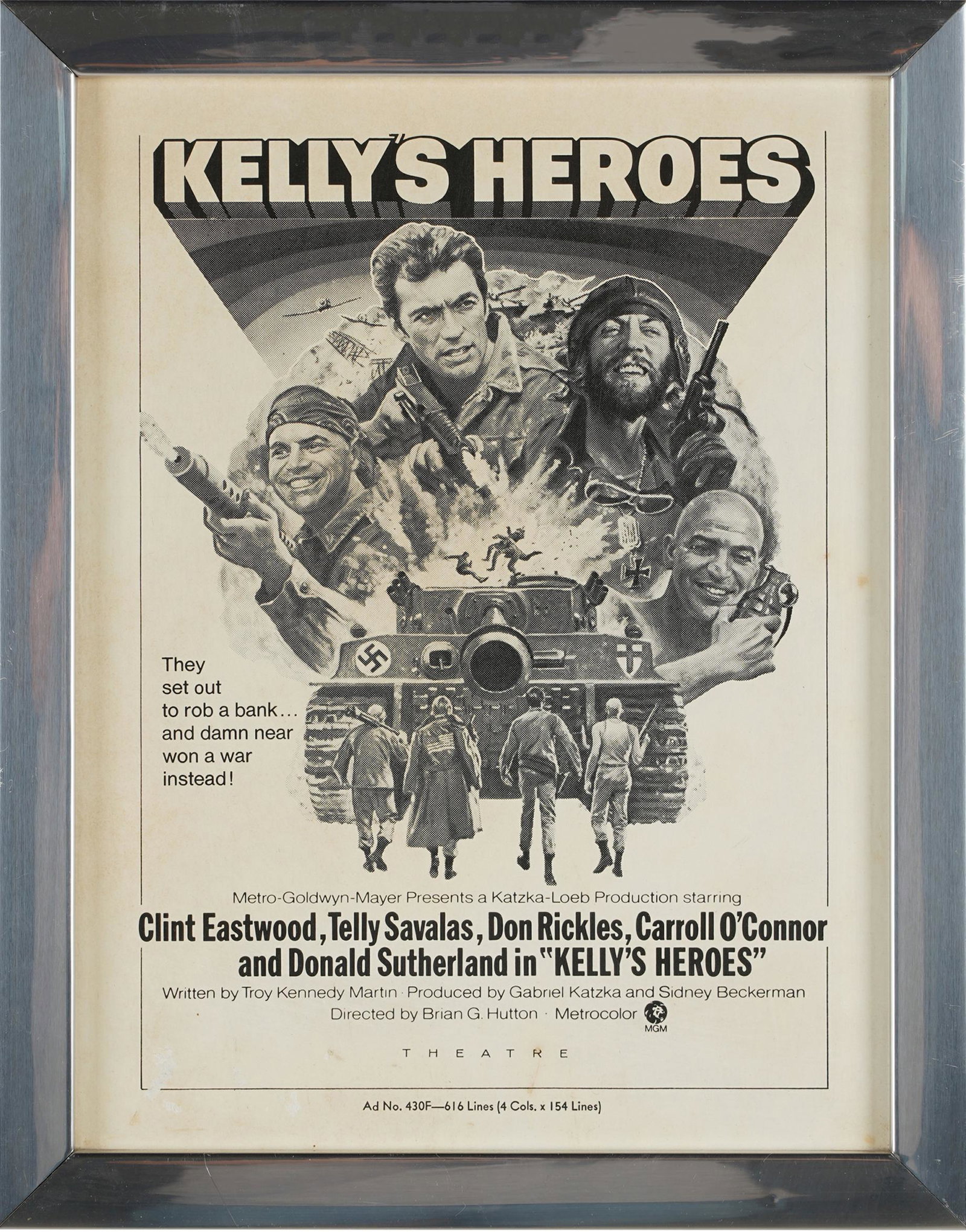 DON RICKLES "KELLYâ€™S HEROES" FRAMED ADVERTISEMENT (1 of 6)