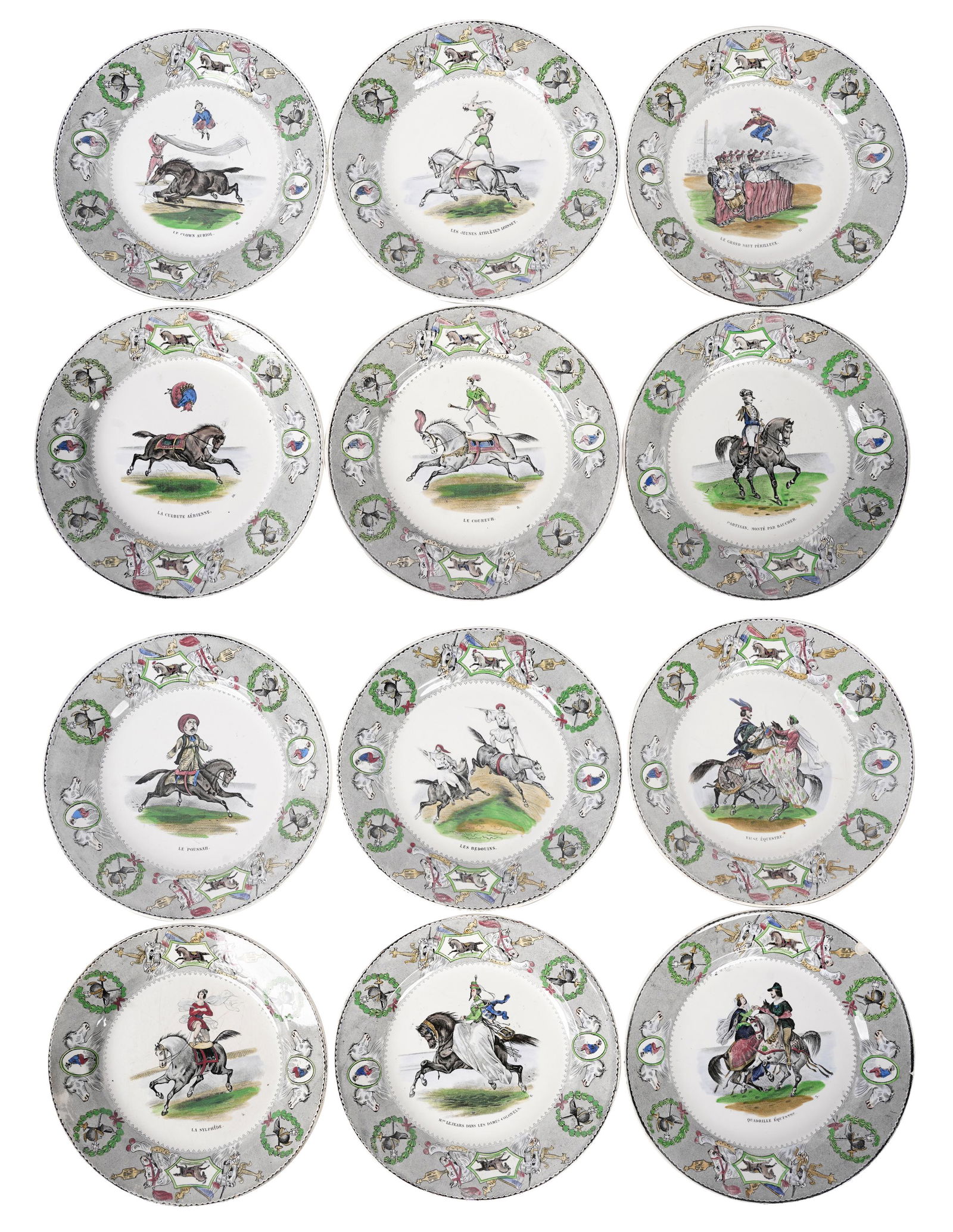 DON RICKLES TWELVE CREIL POLYCHROME POTTERY PLATES (1 of 17)