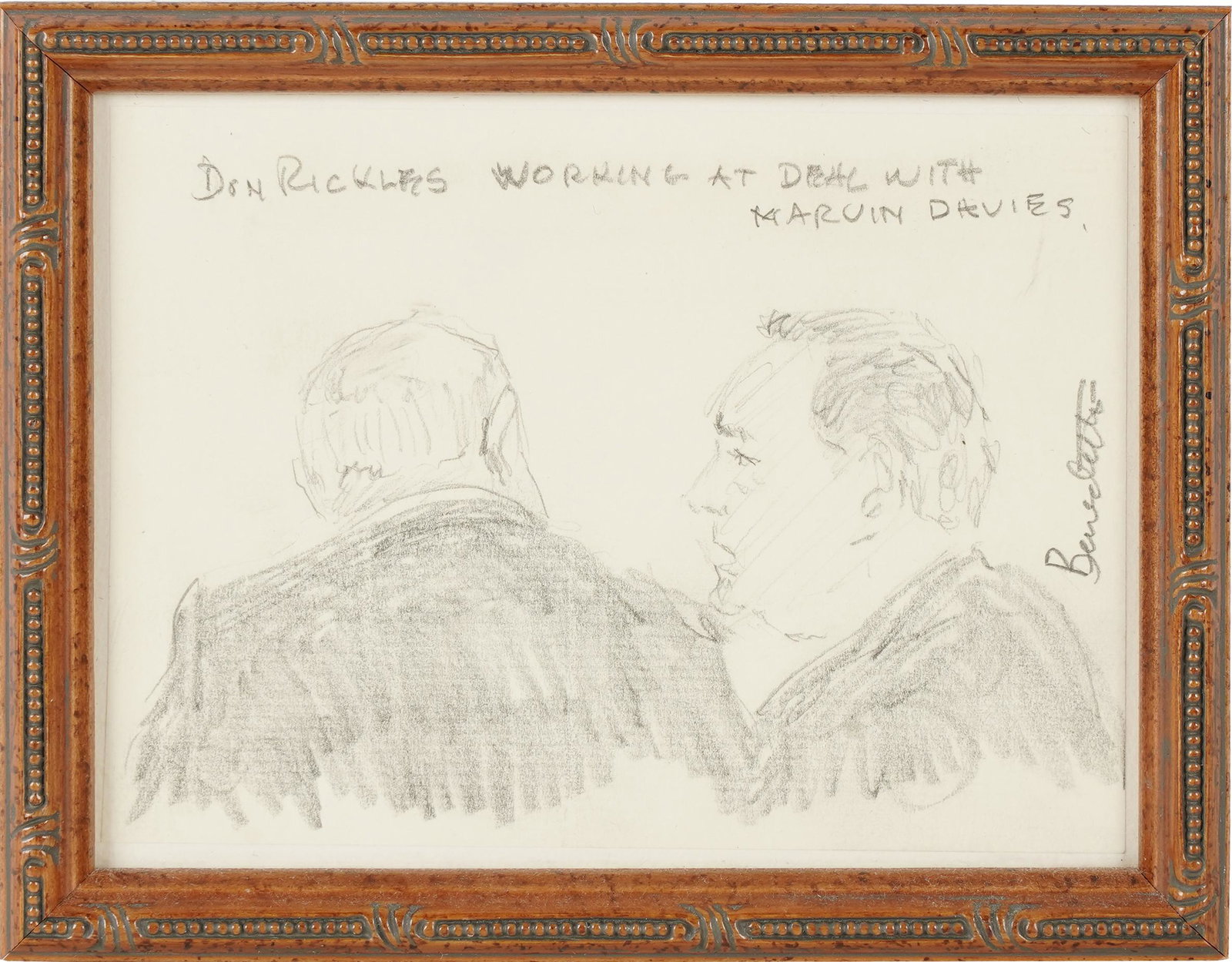 DON RICKLES TONY BENNETT DRAWING WITH MARVIN DAVIS (1 of 7)