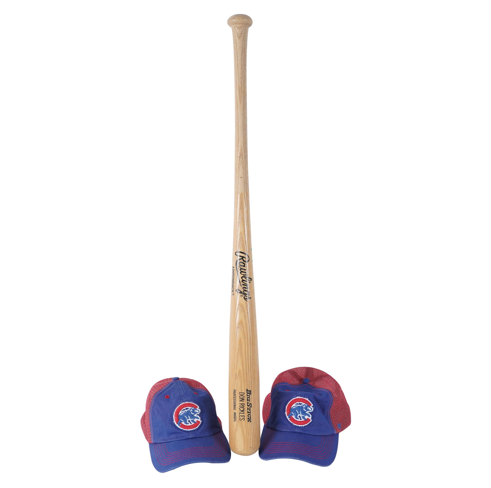 DON RICKLES RAWLINGS 'BIG STICK' BAT & 2 CUBS HATS (1 of 7)