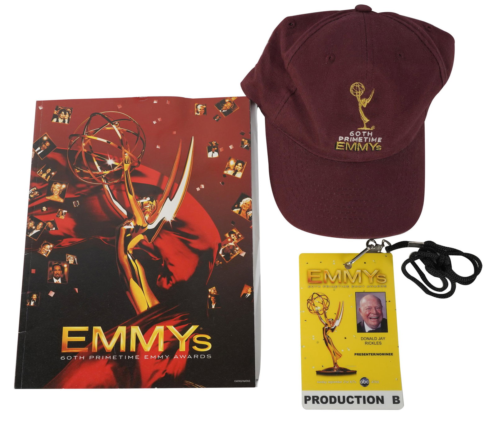 DON RICKLES 2008 EMMYS PROGRAM, ACCESS PASS, & CAP (1 of 8)