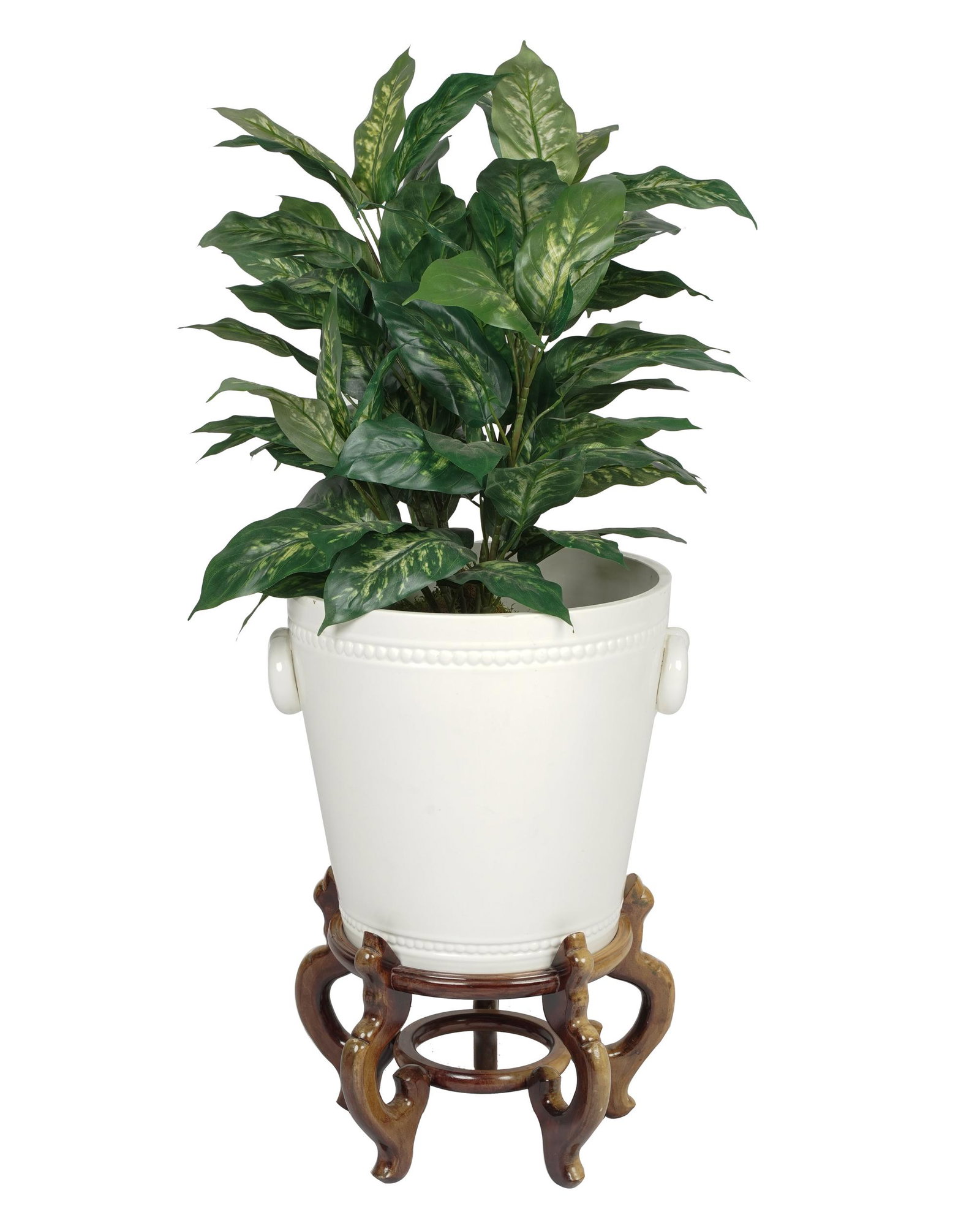 DON RICKLES ITALIAN CERAMIC PLANTER ON WOOD STAND (1 of 6)